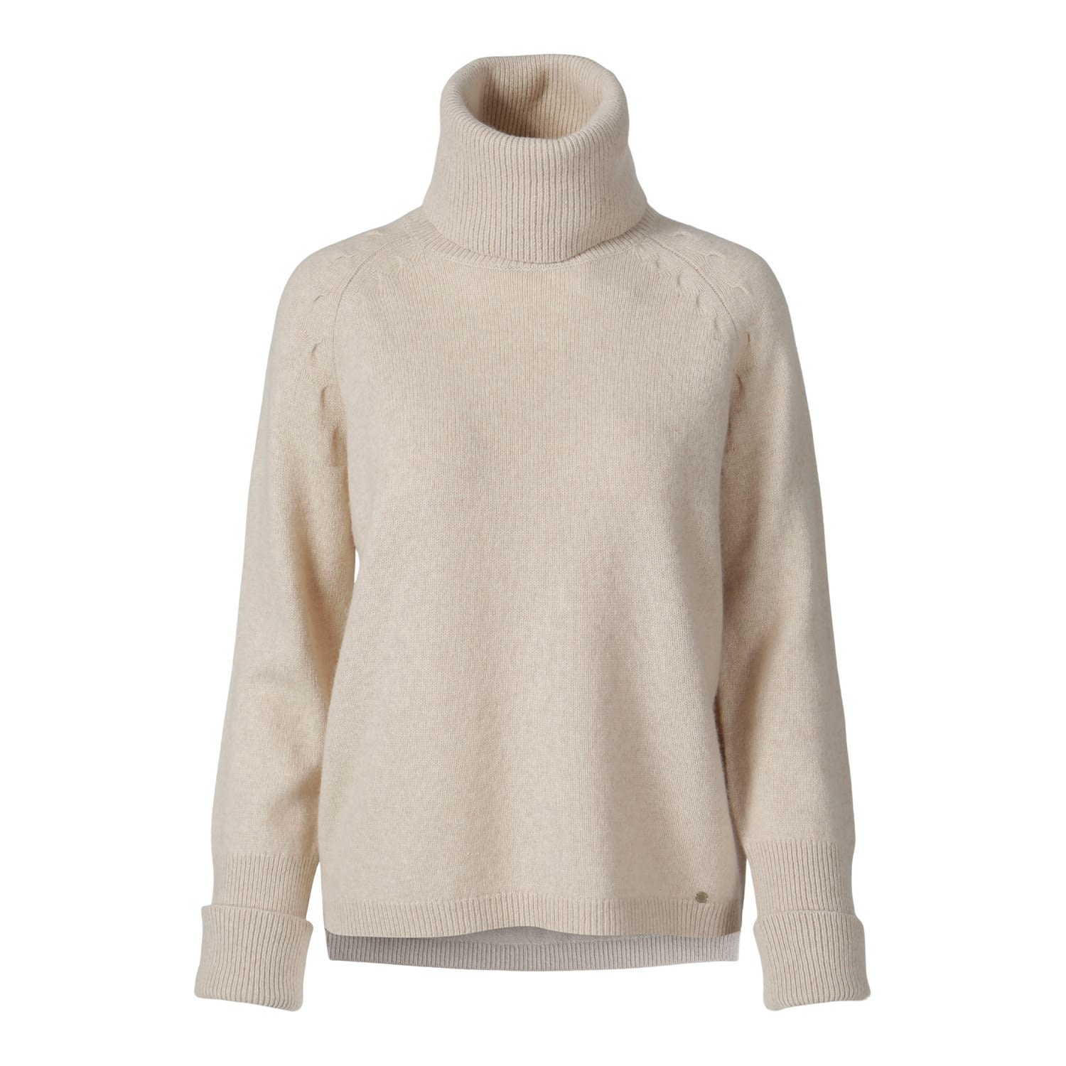 Women’s Neutrals "Cosy" Chunky Turtle Neck Pullover- Beige Melange Extra Large Tirillm