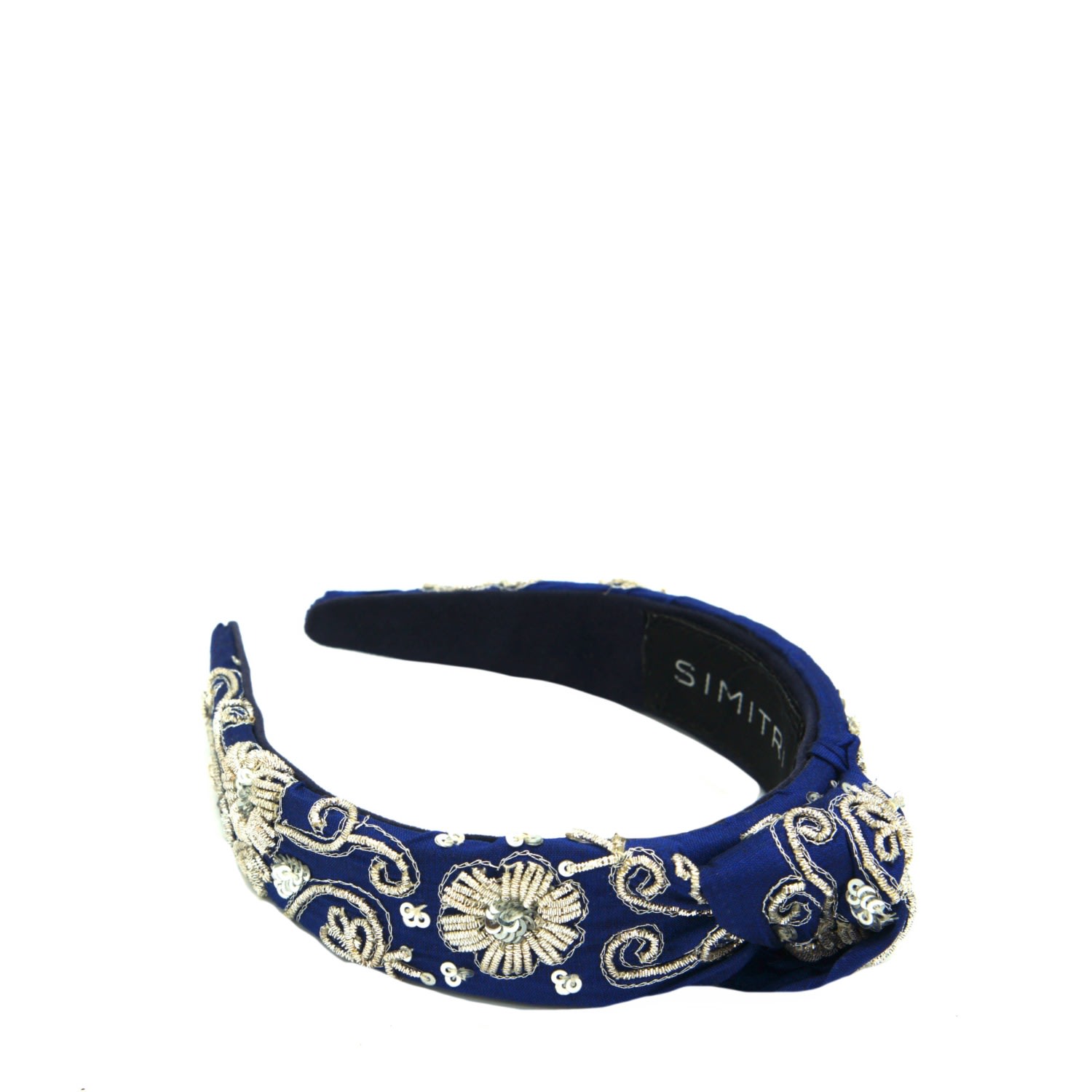 Women's Blue Navy Silver Knotted Zarband | Simitri