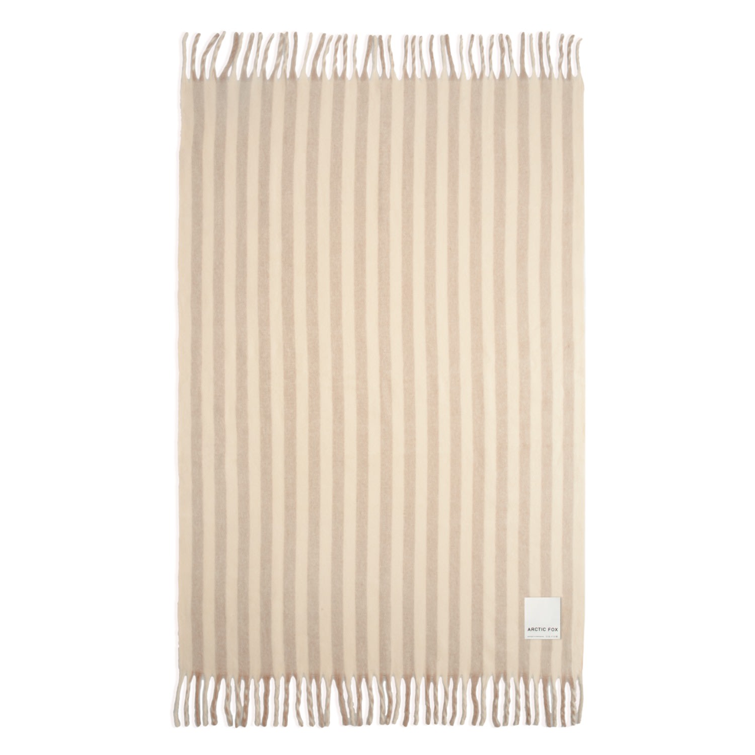 Arctic Fox & Co. Brown / White / Neutrals The Reykjavik Wool Throw - Pale Taupe Stripe In Brown/white