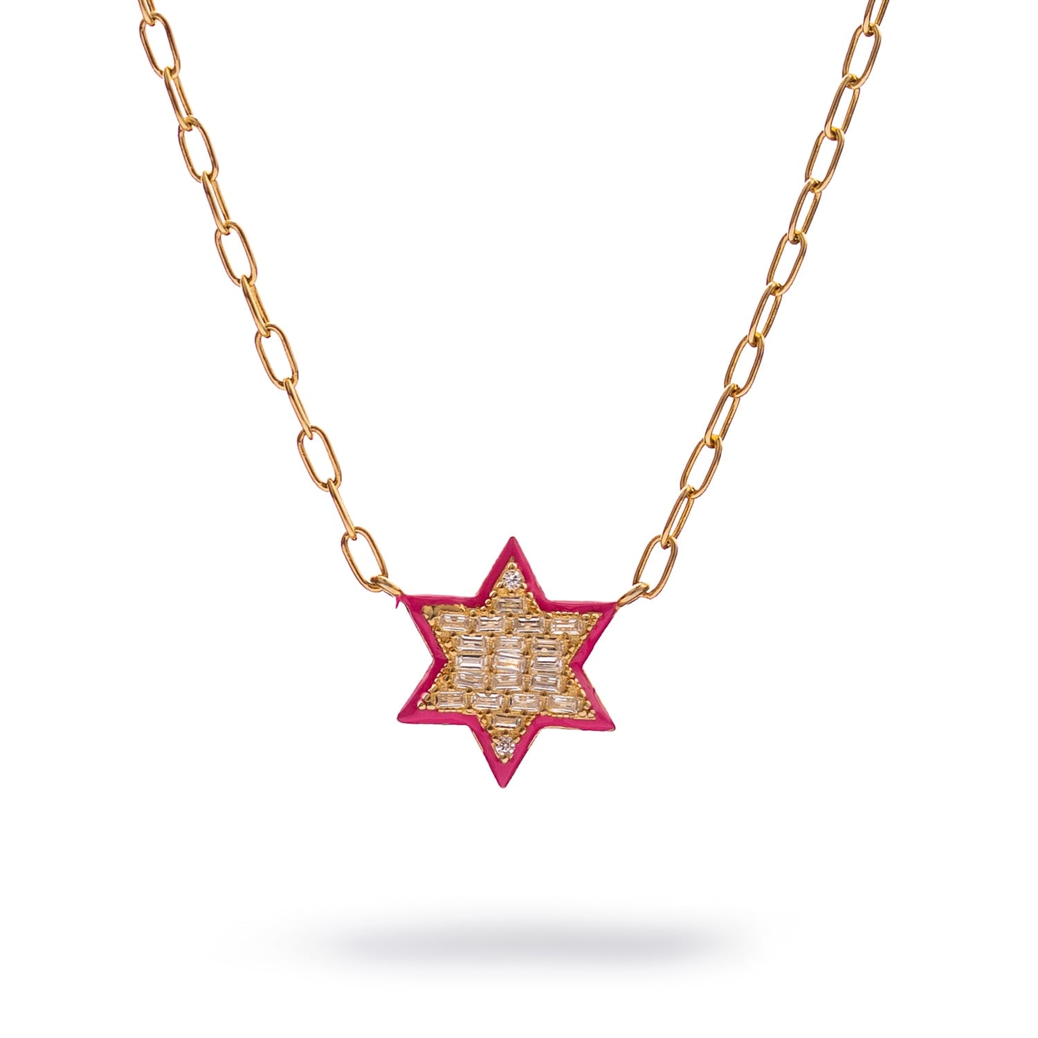 Ebru Jewelry Women's Gold / Red Divine Star Of David Red Enamel Gold Necklace - Gold In Gold