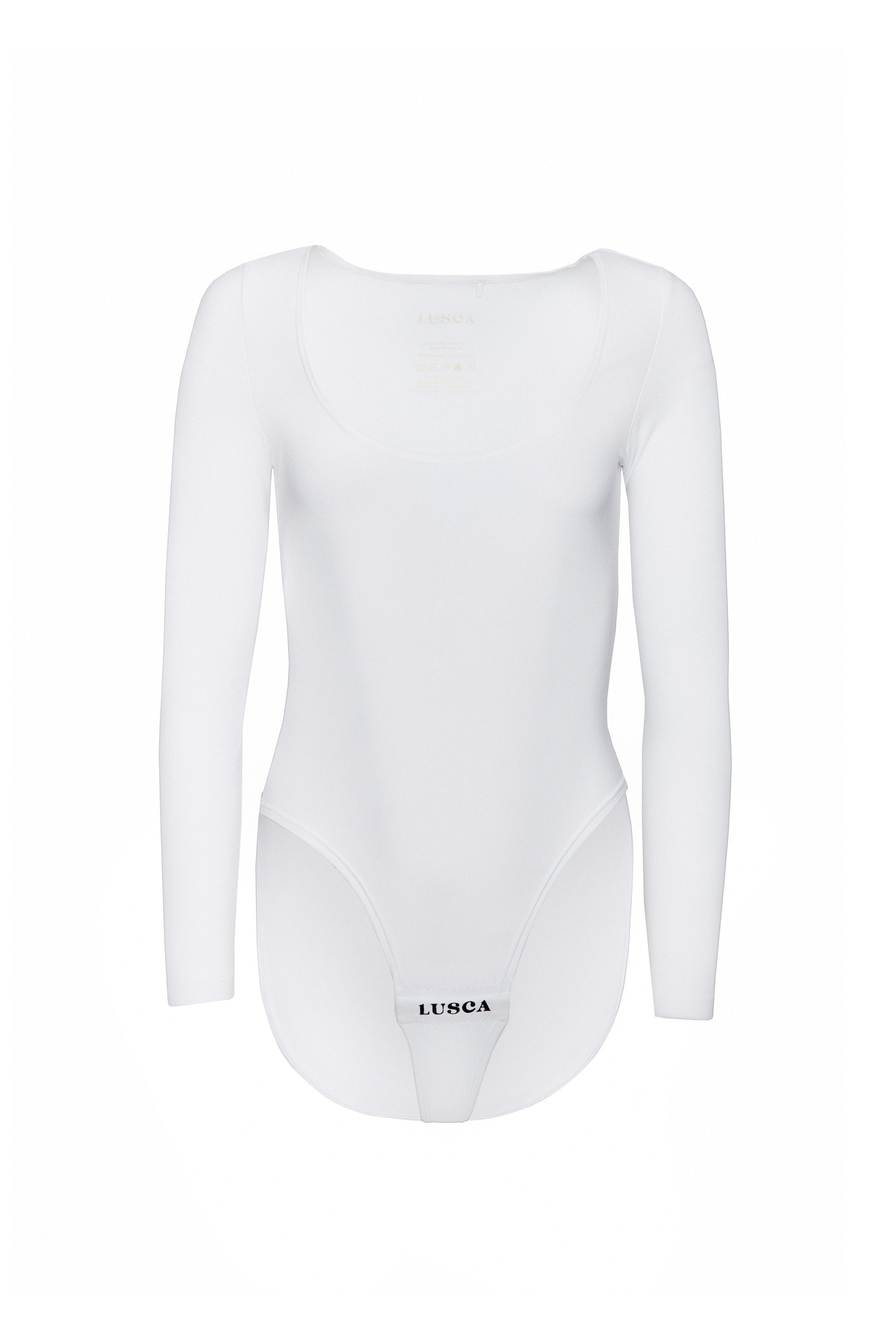 Lusca Women's Neutrals / White Ashlie Soft Stretch Scoop Neck Full Panty Magnetic Bodysuit In White