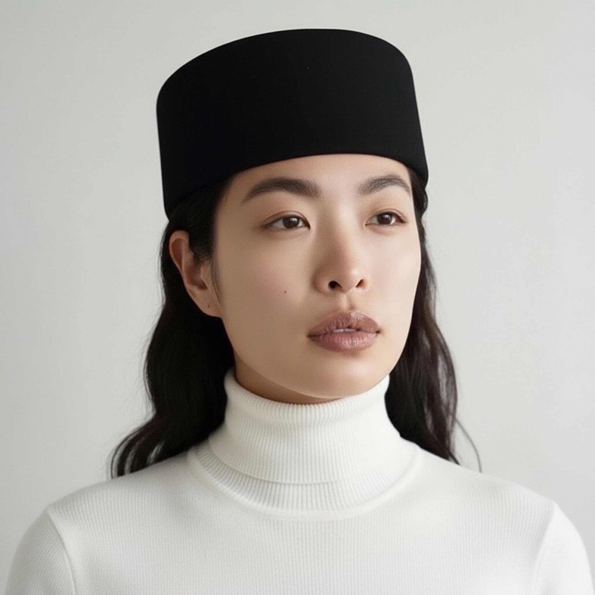 Black Wool Pillbox Hat | London Atelier Byproduct | Wolf  display picture 1