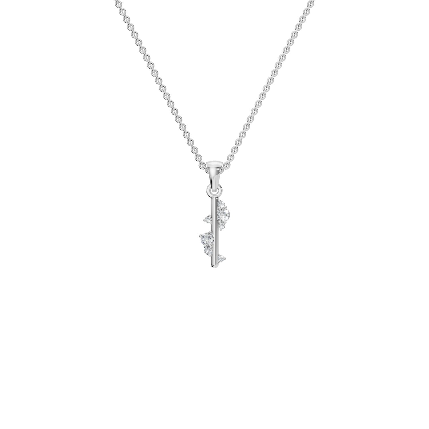 Aya Fine Jewelry Women's White / Yellow / Rose Gold Eighteen Kt Vertical Bar Style Pendant Necklace In Metallic