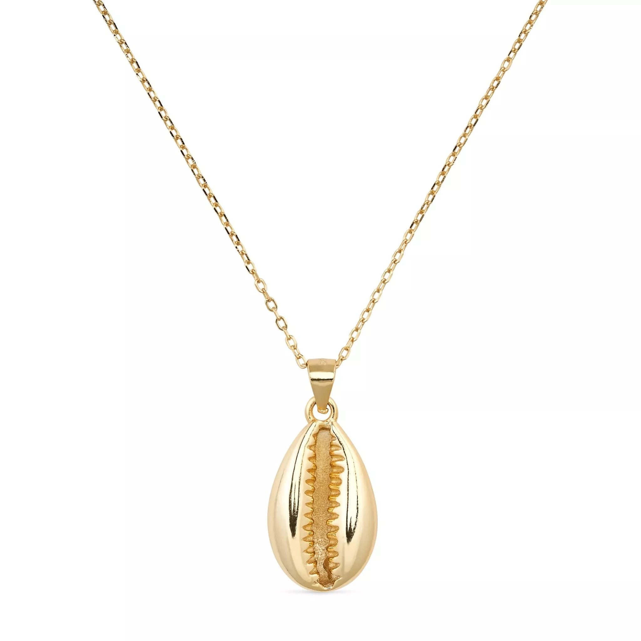 Women’s Dainty Gold Cowrie Shell Clam Necklace Elk & Bloom - Everyday Fine Jewellery