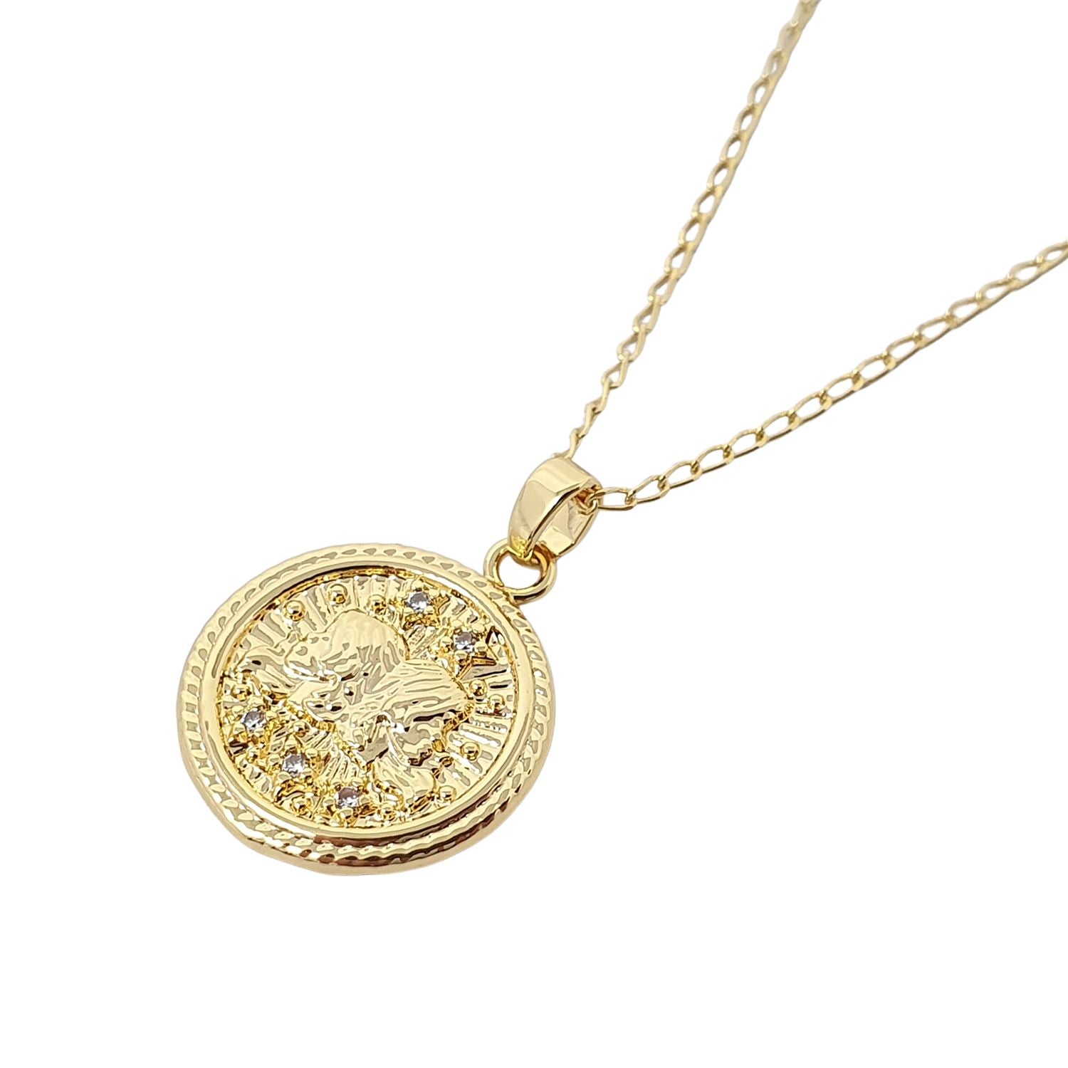 Women’s Gemini Gold Plated Zodiac Astrology Pendant Charm Necklace Harfi