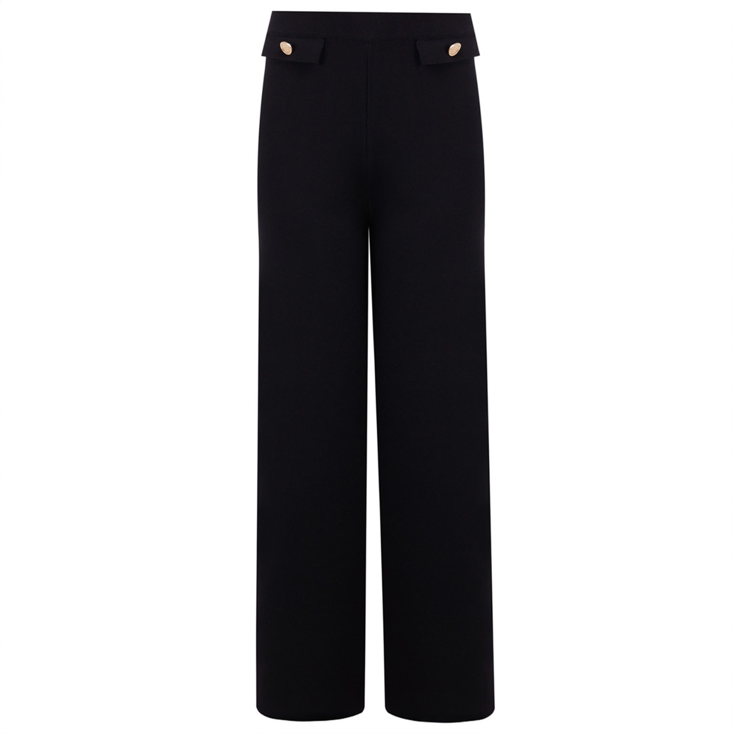 Peraluna Women's Marlene Trouser Button Detailed Knit Pants In Black In Black