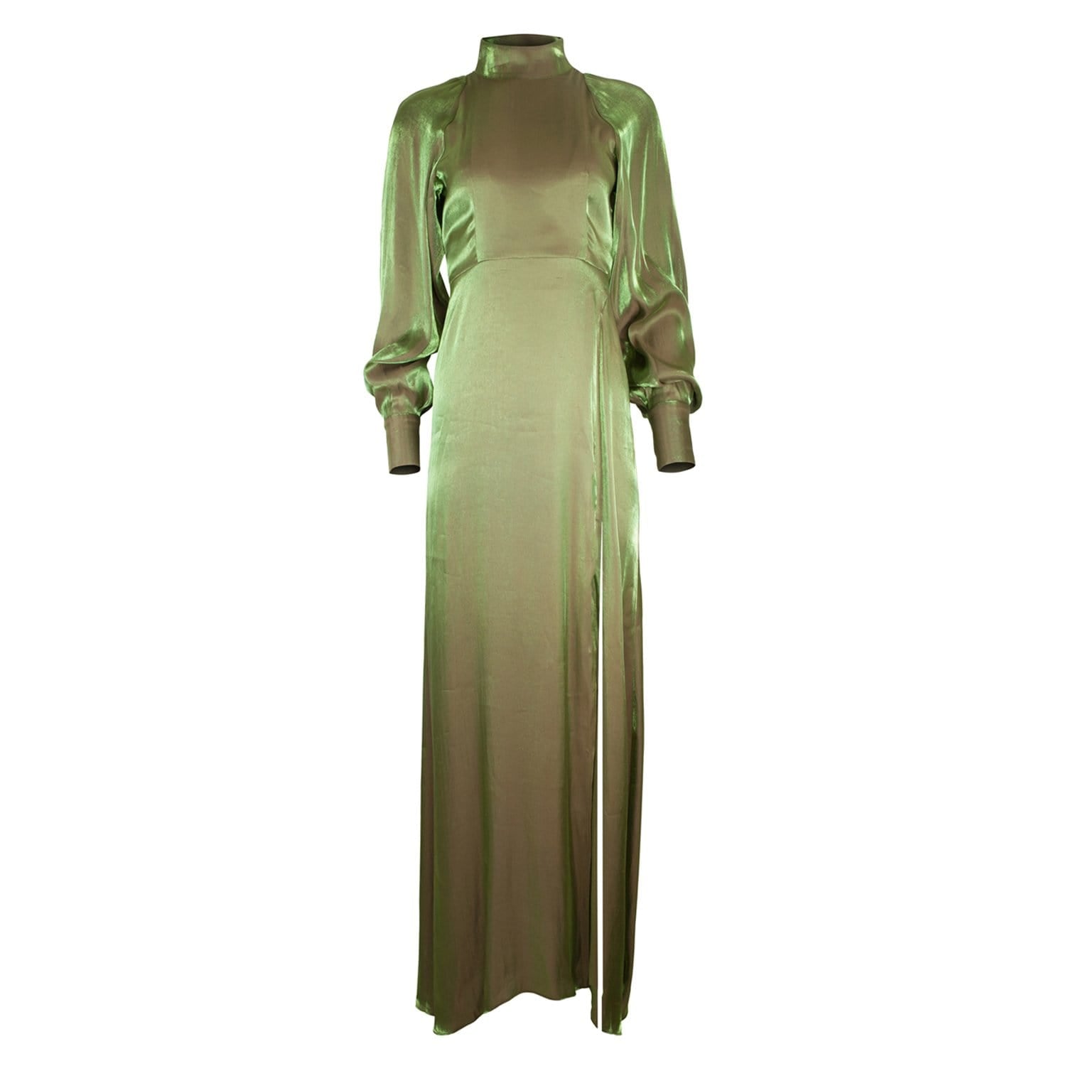 Women’s Green Gladiolus Long Dress Large Adiba