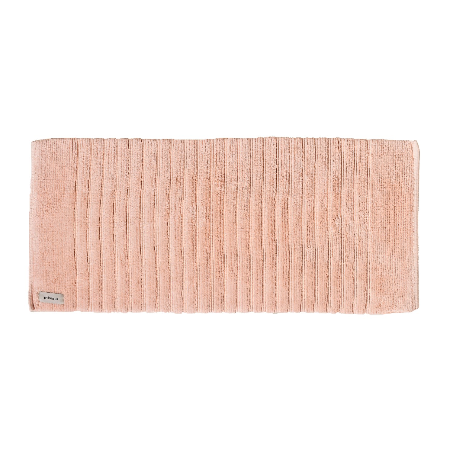Misona Pink / Purple Organic Cotton Bath Runner Mat - Blush Pink In Pink/purple
