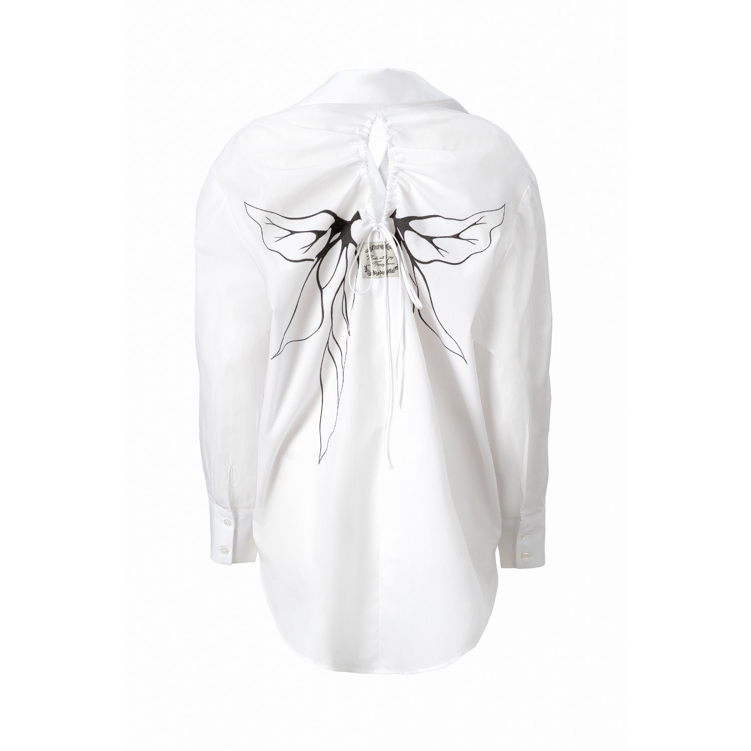 Madlen Women's Black / White Monochrome Mariposa Hand Painted Shirt In Black/white