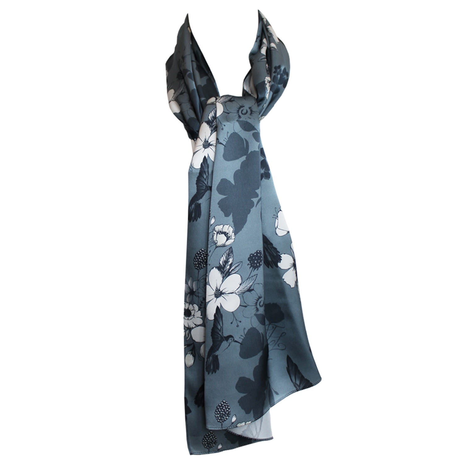 Tallulah Love Women's Limited Edition Moonlight Mist Silk Scarf - Blue