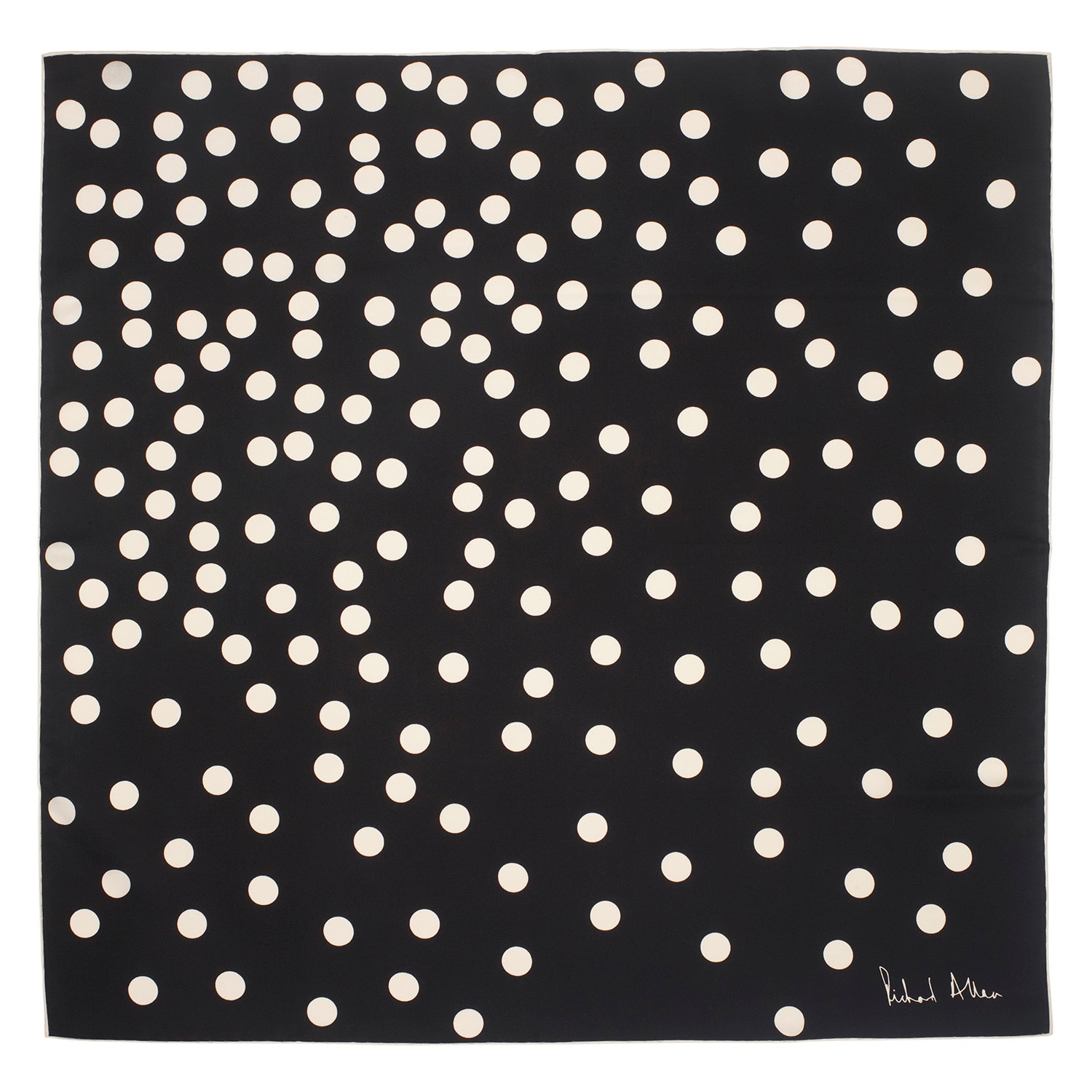 Women&rsquo;s Black / White Black And White Polka Silk Scarf | Richard Allan London