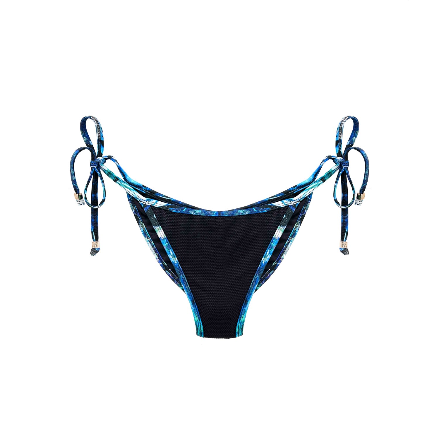 Women’s Black / Blue Black Blue Butterfly Print Tie-Side Bikini Bottom Pia Medium Elin Ritter Ibiza