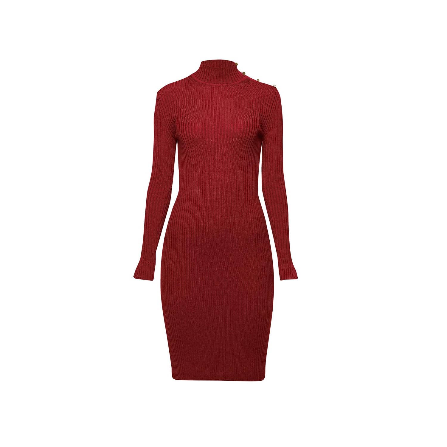 burgundy wool dress