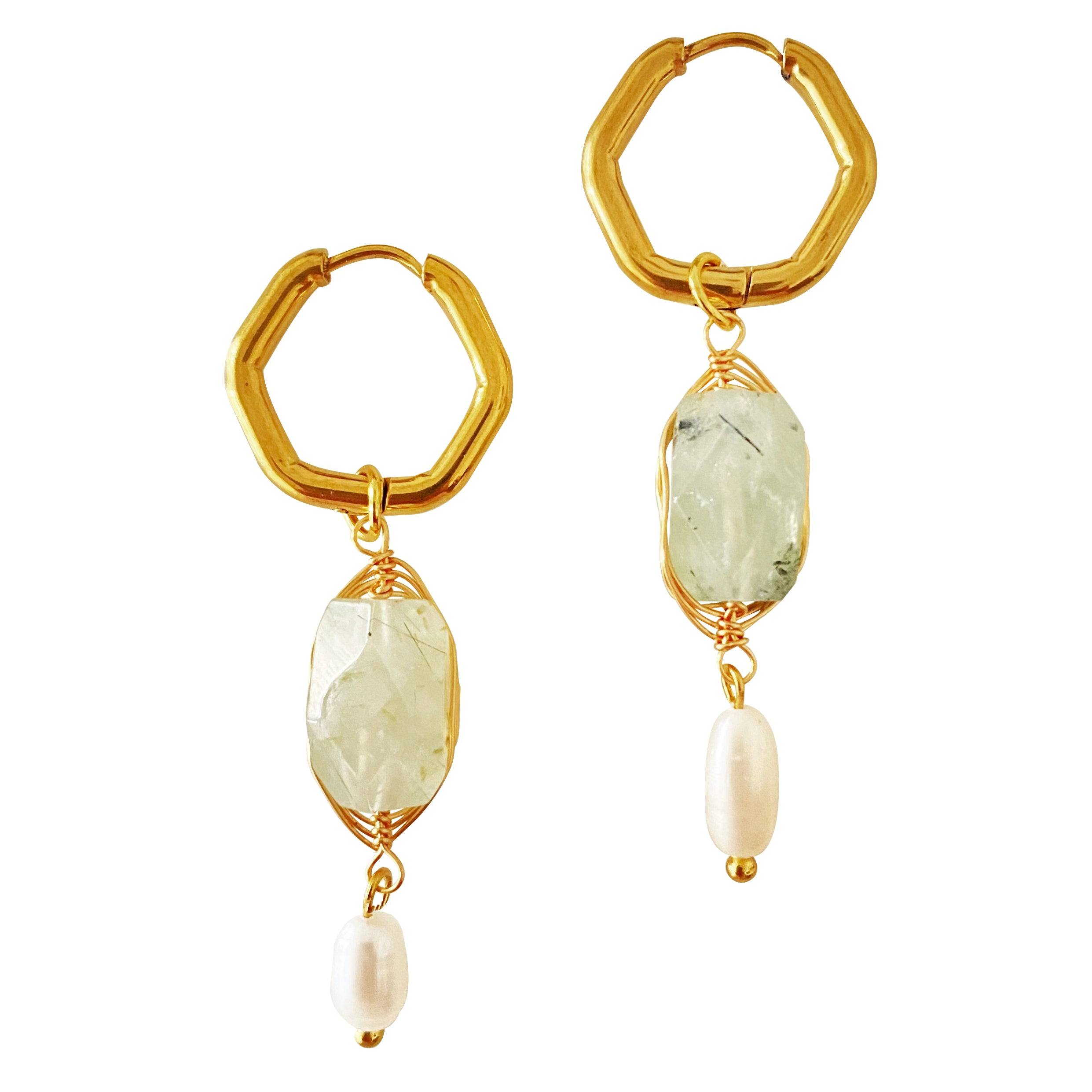 Smilla Brav Women's Gold / Green Earrings Mira