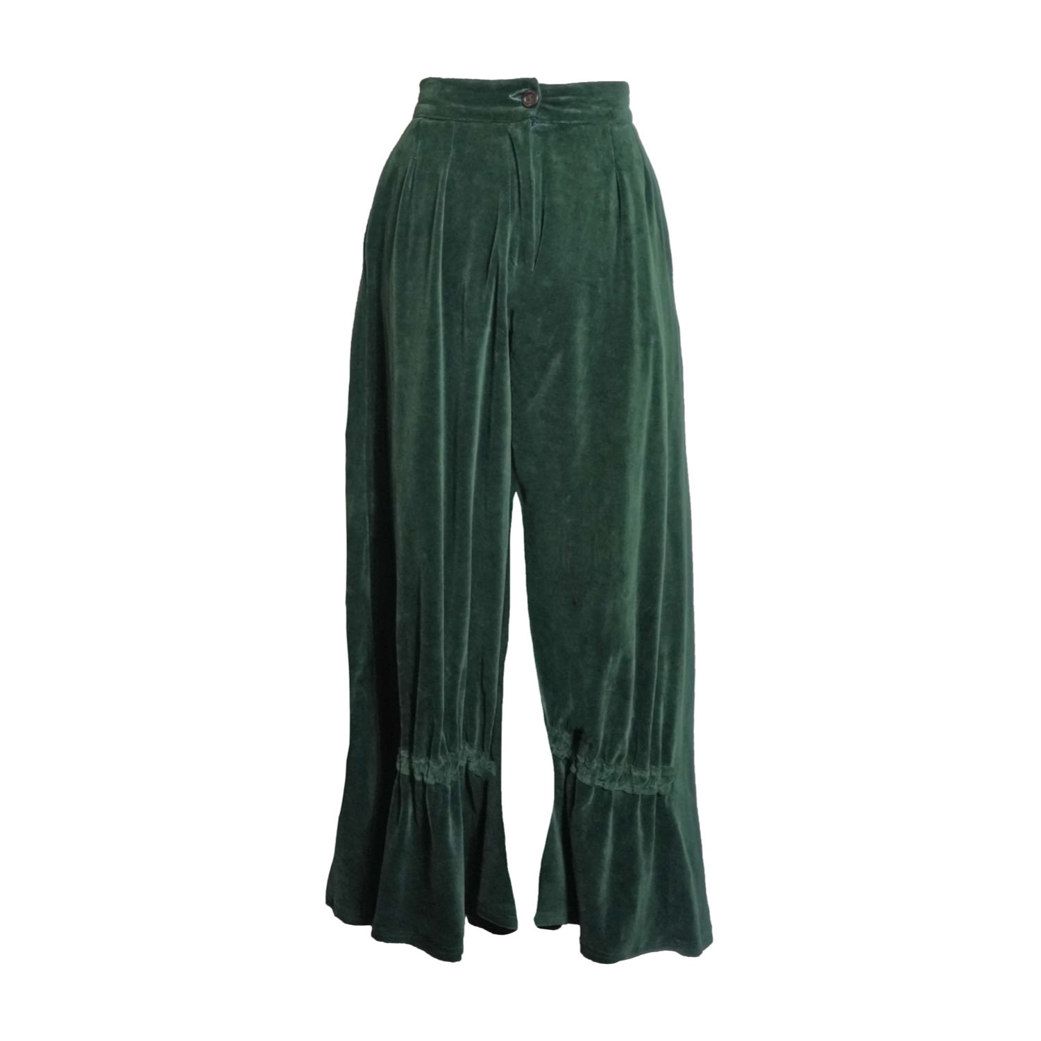 Women’s Green Mirage Velvet Trousers Small Solai