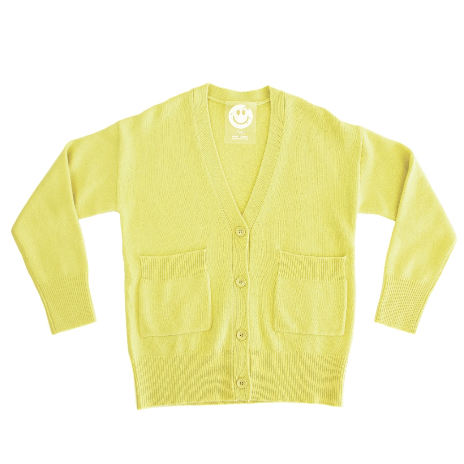 Women’s Yellow / Orange Cashmere V-Neck Cardigan - Chartreuse Medium Zenzee