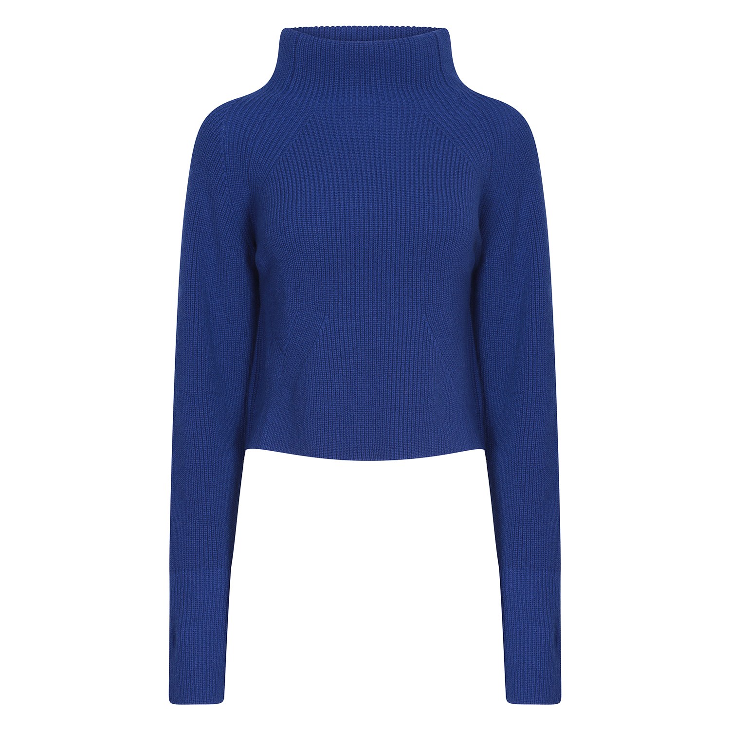 Women’s Blue Demeter Rib Funnel Neck Cashmere Sweater Small Emma Jane Knight