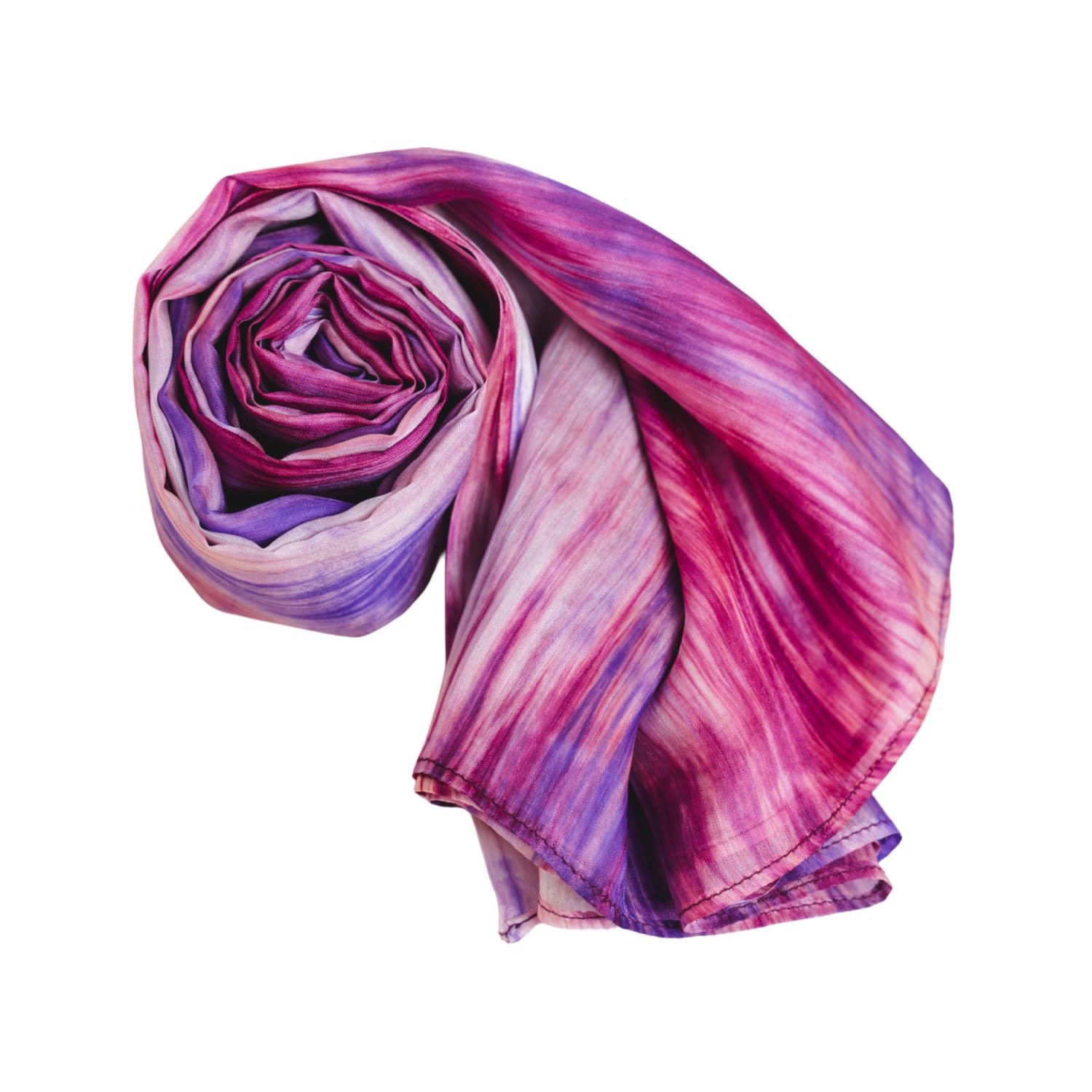 Silk And Bears Women's Purple / Pink Purple & Berry Brushstroke Mulberry Silk Scarf – Handmade & Hand-dyed In Multi