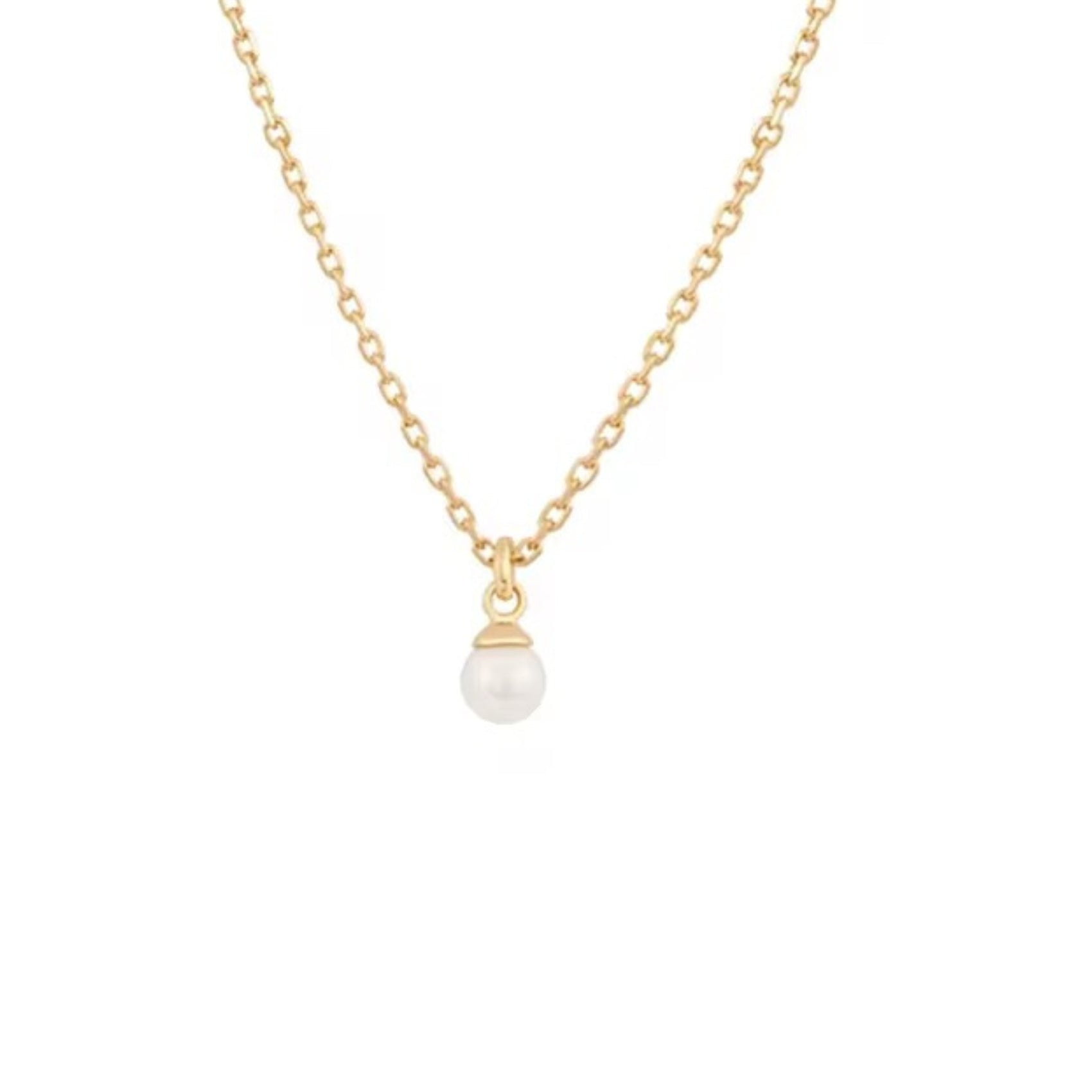 Nazzar Men's Gold / White Mini Pearl Pendant Necklace