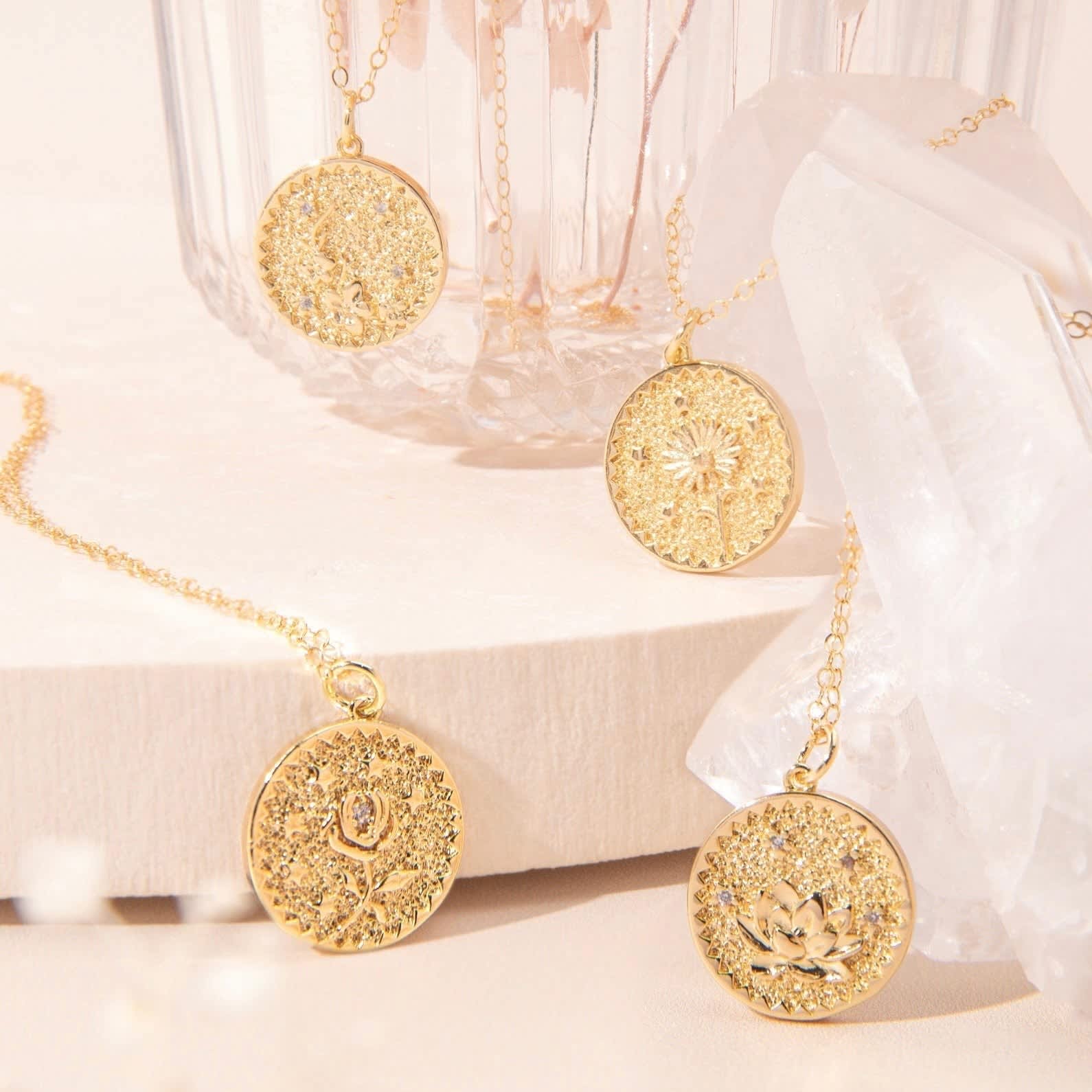Lotus flower gold pendant store