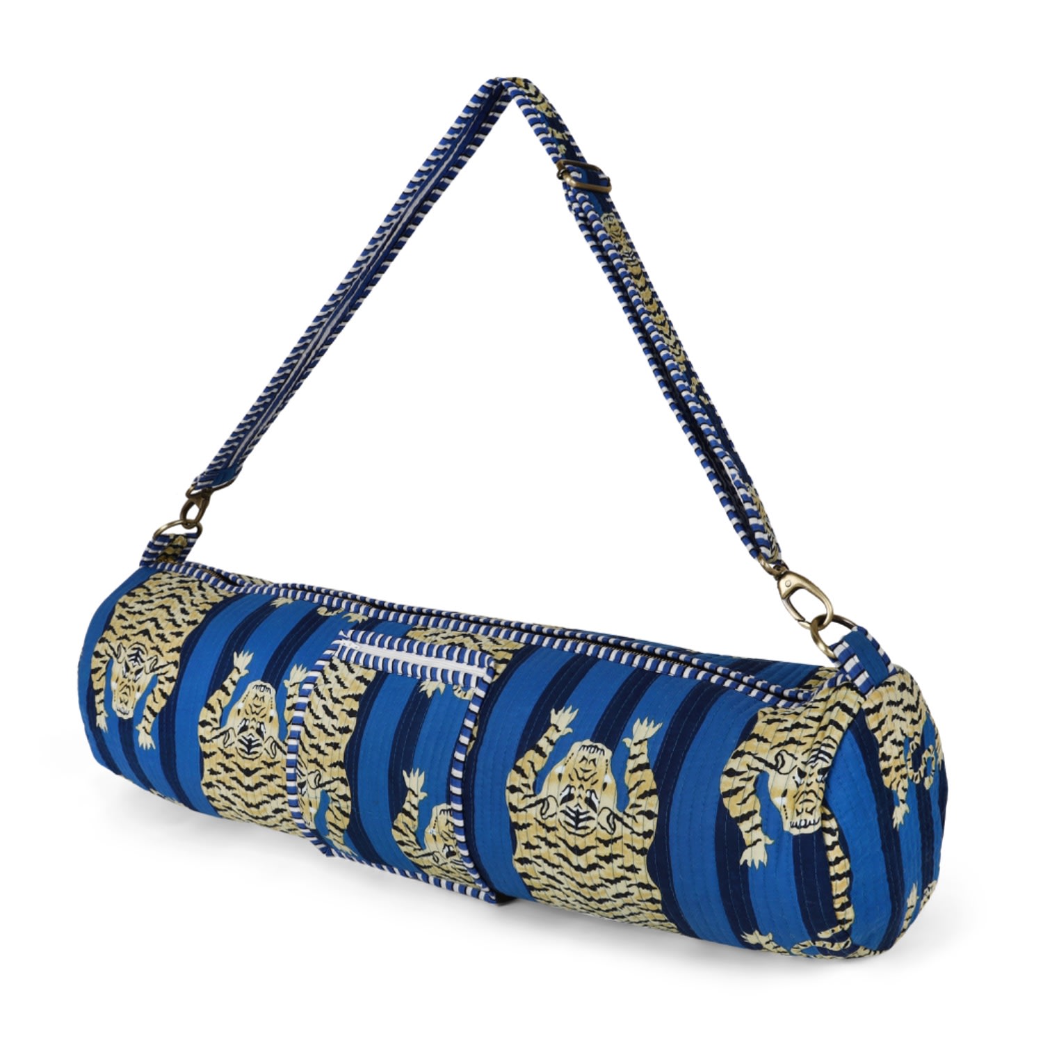 Conscious Yoga Collective Women's Blue / Black Tibetan Tiger Yoga Bag In Blue