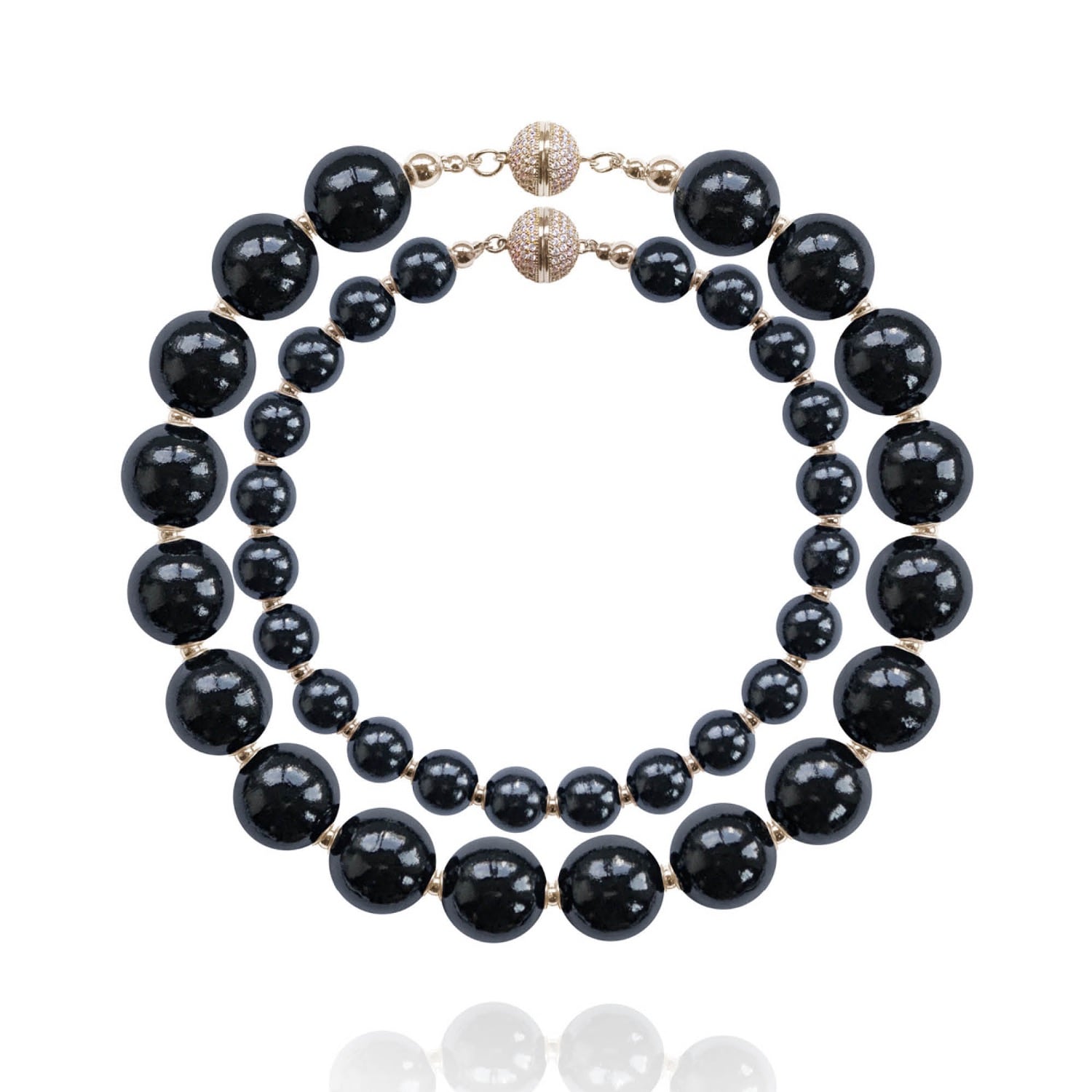 Saule Label Women's Black Siena Duo Necklaces In Raven In Black