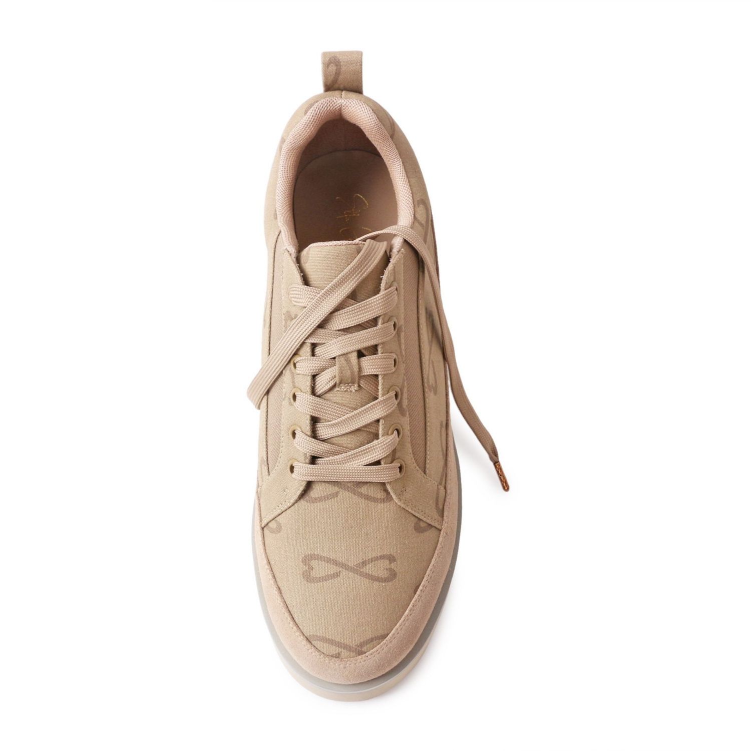 Etta Grove Footwear Women's Brown / Neutrals Canvas & Suede Lug Sole Casual Sneaker - Tan