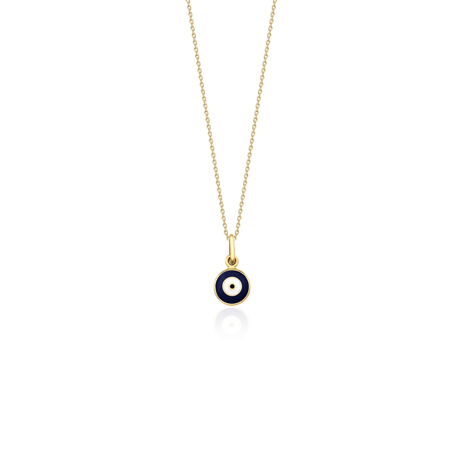 Jewelsty Fine Jewelry Women's Gold / Blue Itty Bitty Navy Blue Evil Eye Necklace