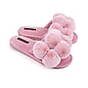 Pretty You Dolly Fun Pom Slider Slippers In Pink In Pink