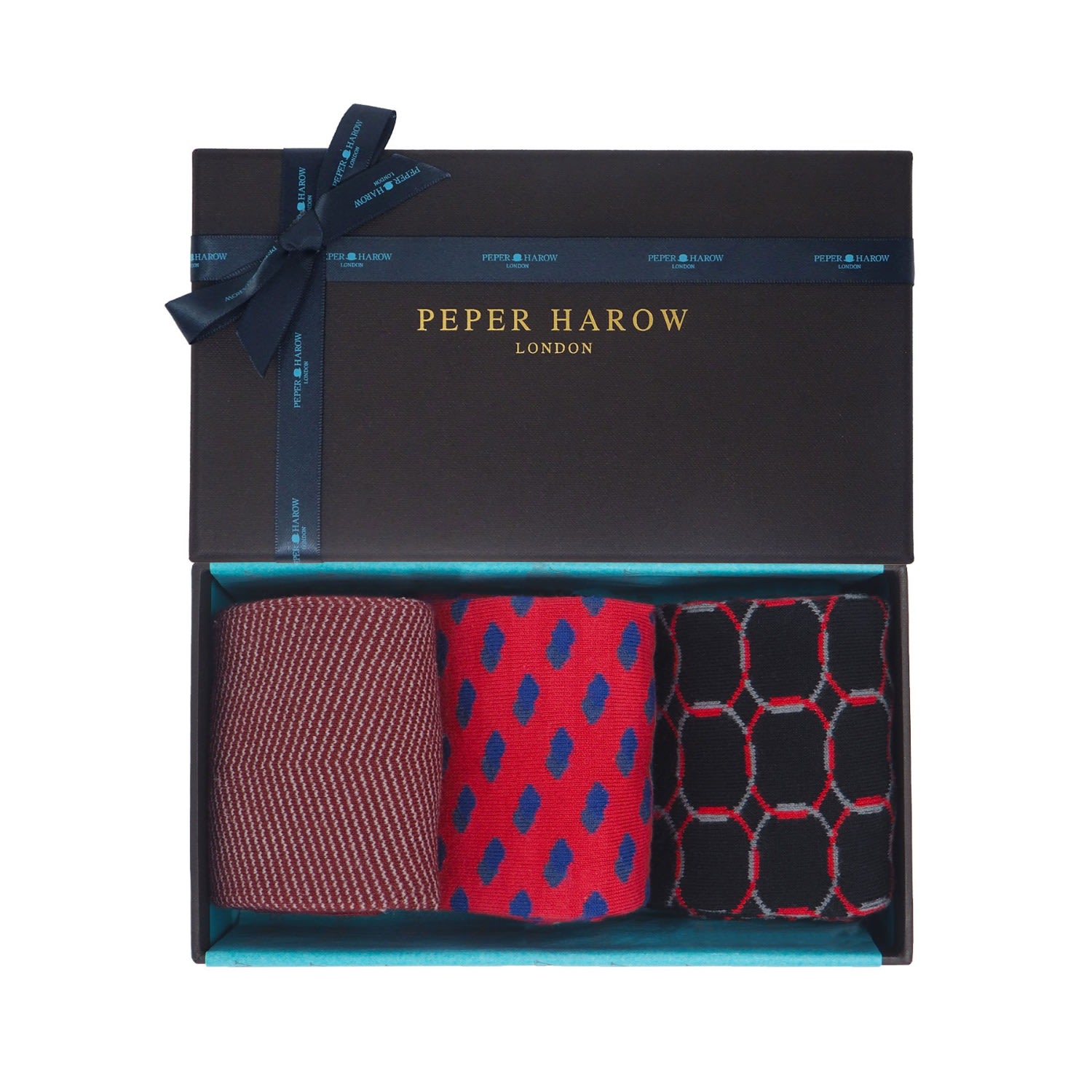 Peper Harow - Made In England Dapper Men's Gift Box In Black/red