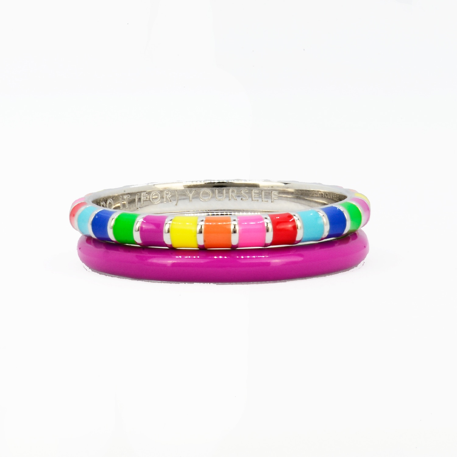 Pinnole Women's Pink / Purple Purple Rainbow Ring Stack