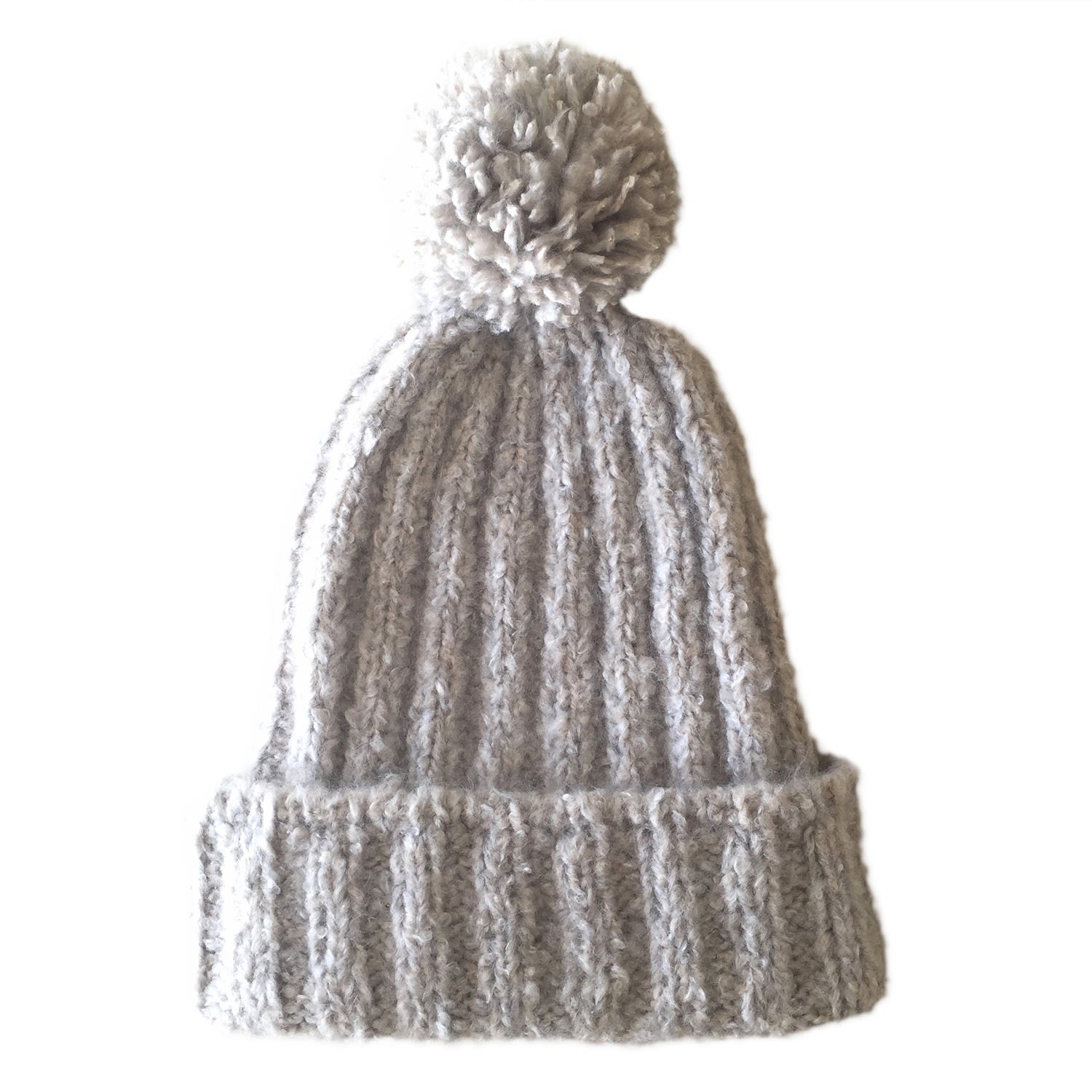 Women’s Neutrals St Moritz Igloo Hand-Knitted Cashmere Hat With A Pompon In Taupe Grace Cashmere Zurich