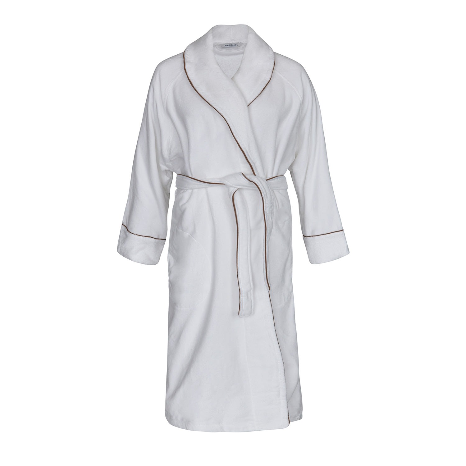 Men’s Organic Cotton Velour Robe - White Small Pasithea Sleep