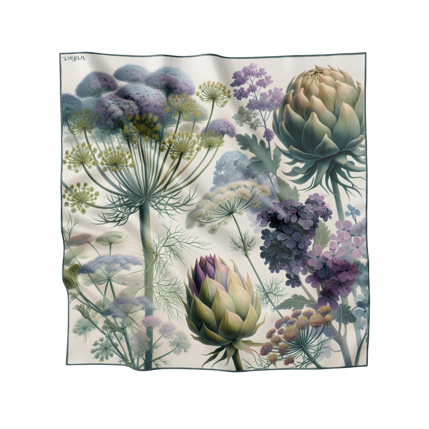 Artifact. Women's Green / Pink / Purple Artiquel Square Silk Scarf
