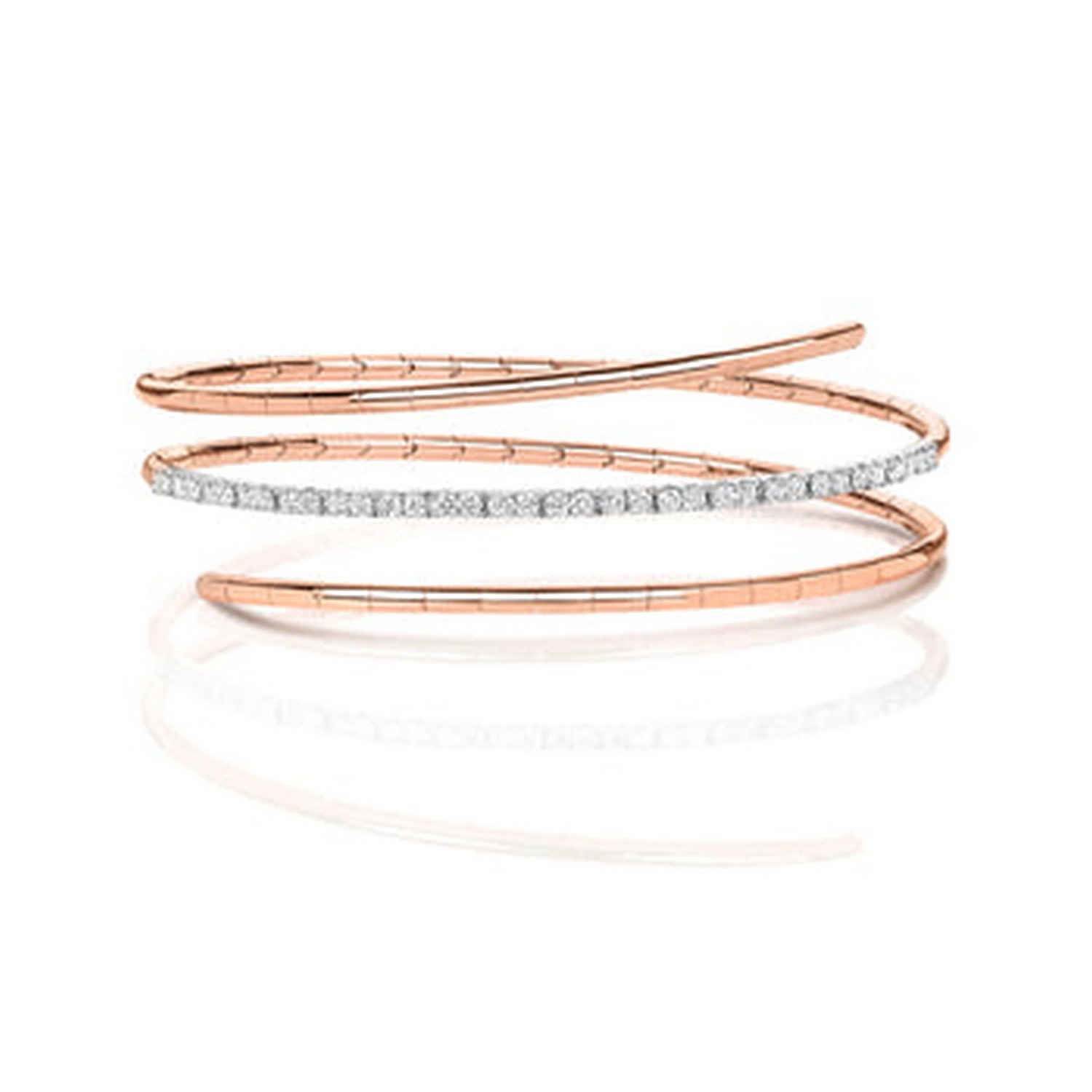 Women’s Diamond Twist Bangle In Rose Gold Cervin Blanc