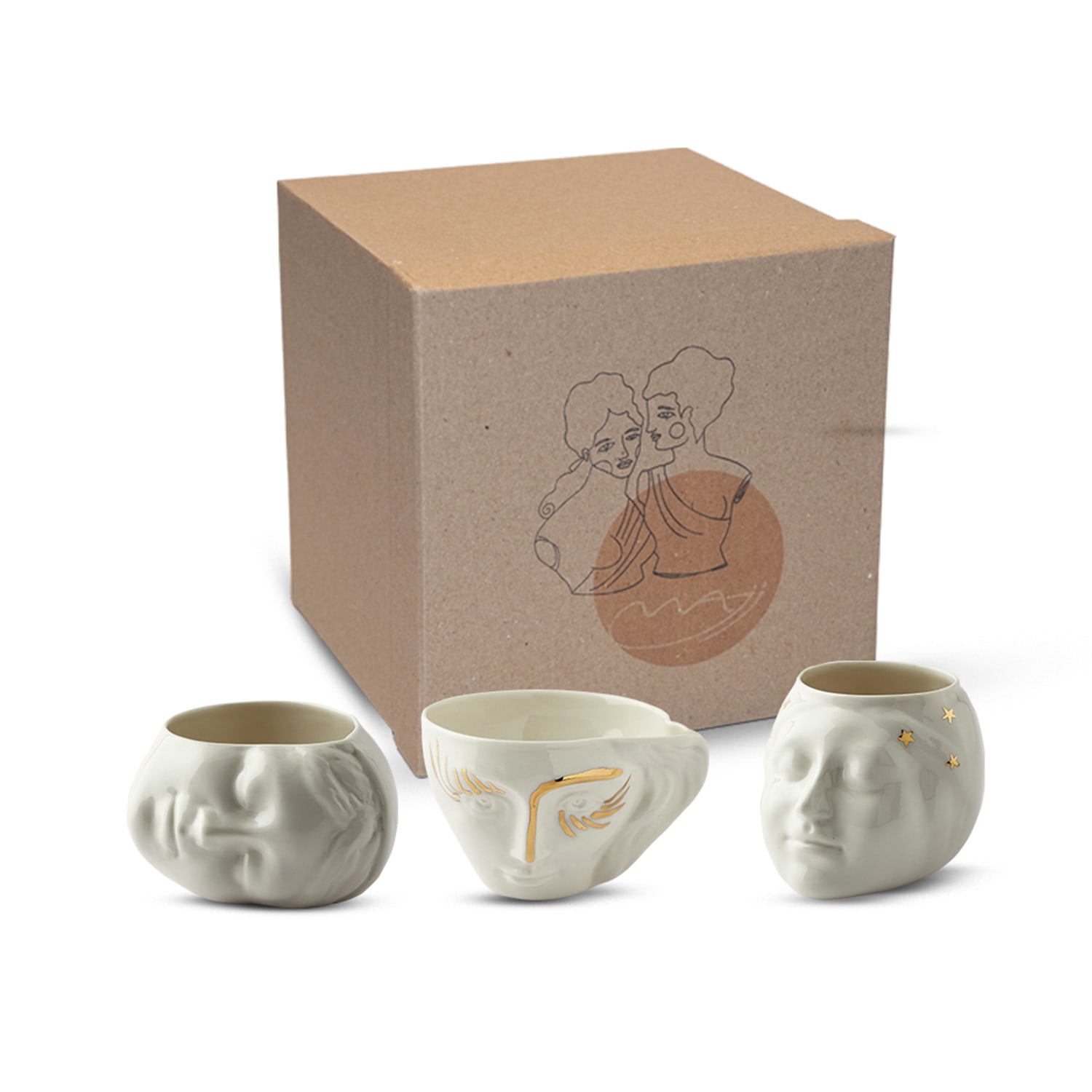 Maji Atelier Neutrals / Gold The Three Beauties: Circe, Sleeping Beauty, & Füreya Porcelain Cup