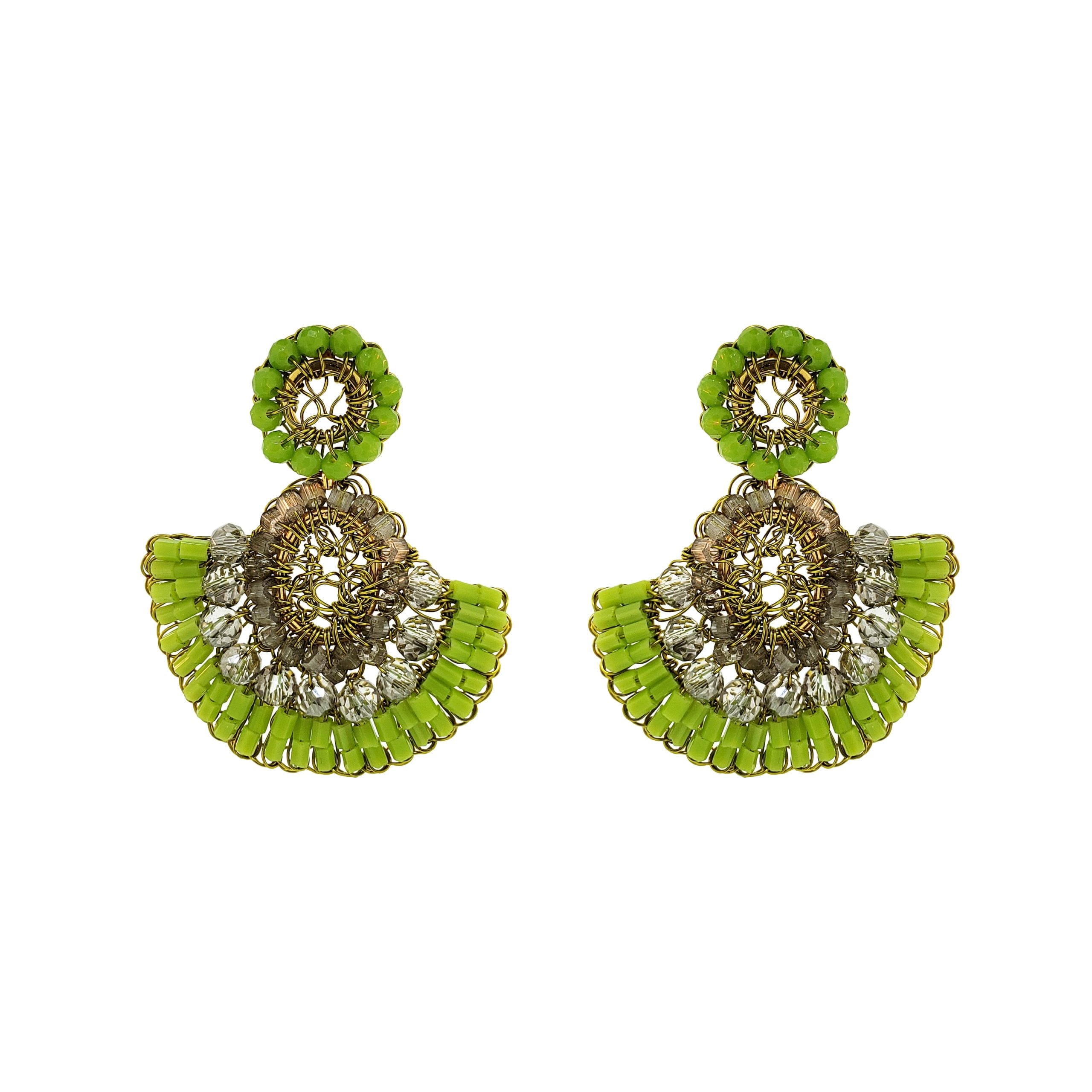 Lavish By Tricia Milaneze Women's Neon Green Mix Althea Mini Dangle Handmade Crochet Earrings