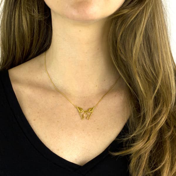 GUCCI WOMEN'S GOLD FLAMINGO NECKLACE