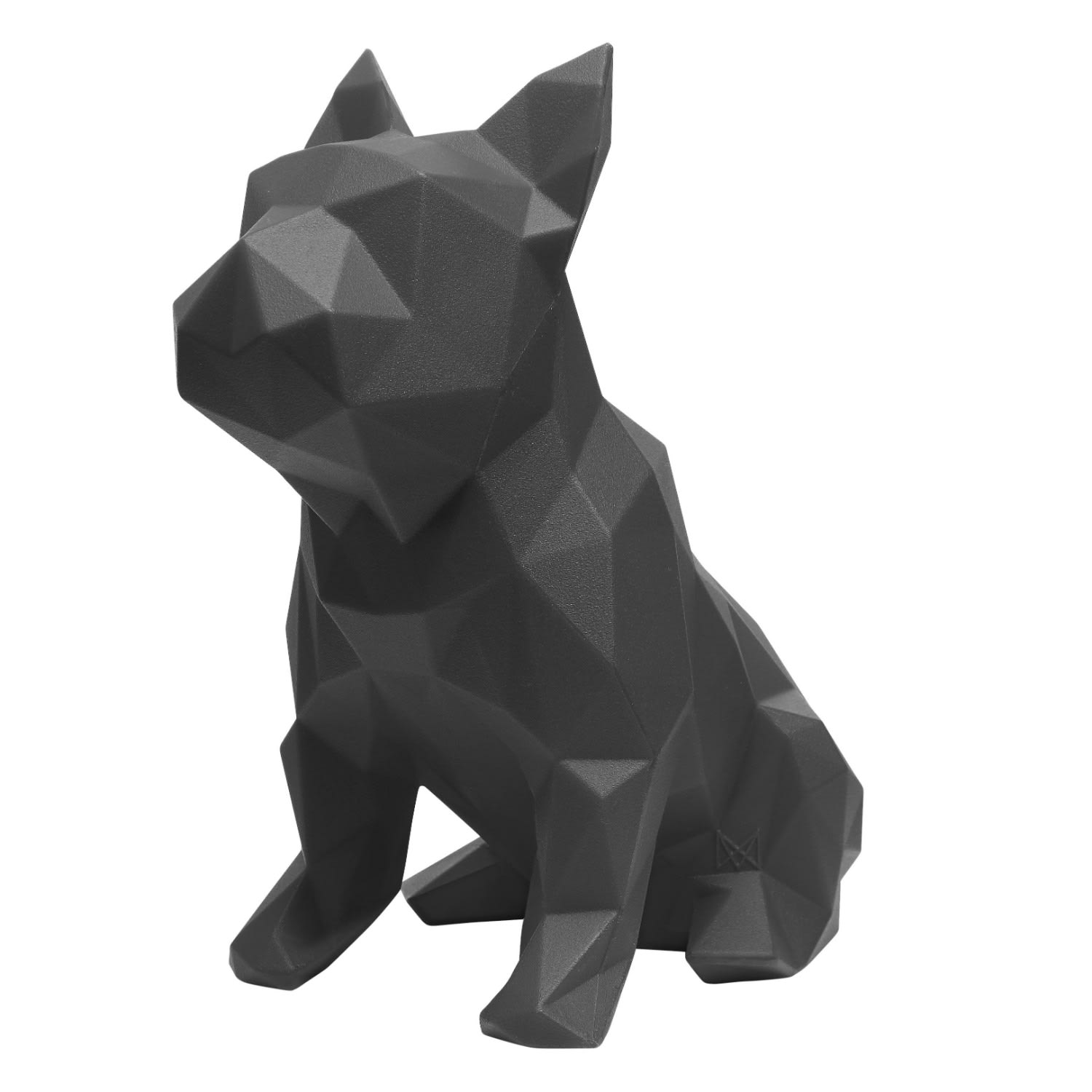 Marokka Design French Bulldog Geometric Sculpture Frank In Diamond Black In Gray