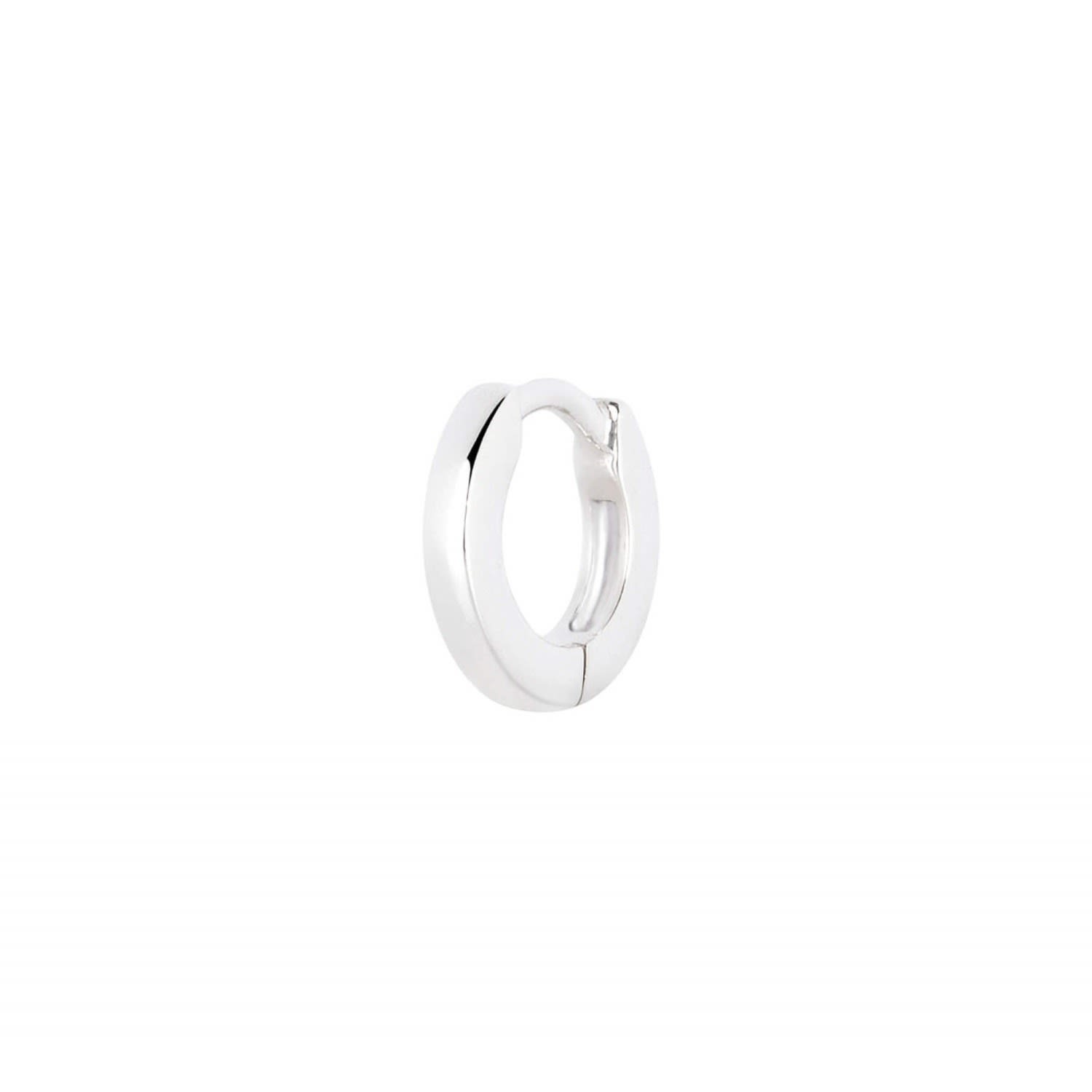 Women's Teeny Wide Huggie Hoop Earring Sterling Silver | Zohreh