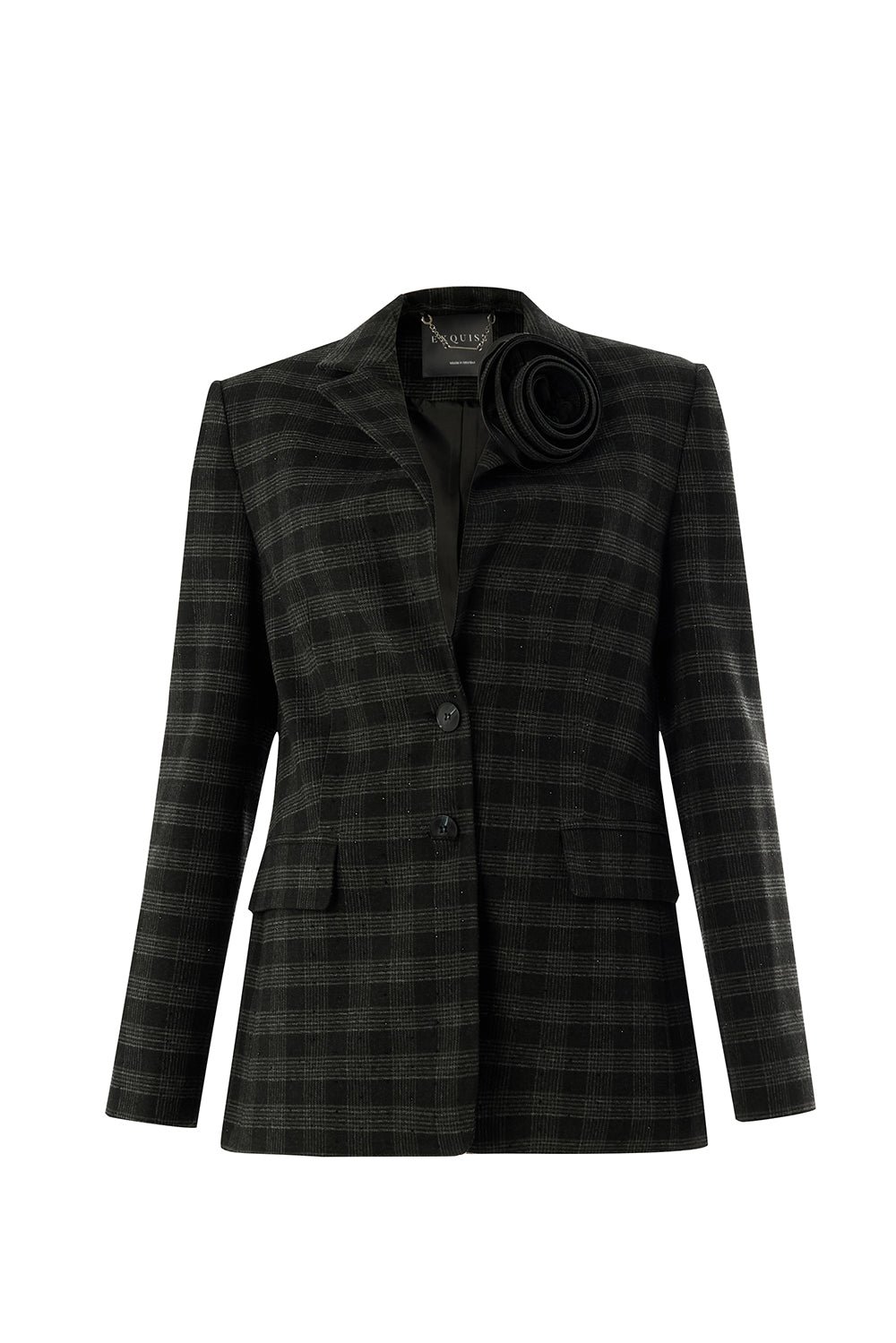 Women's Grey / Black Regular Plaid Collar Amiri Jacket