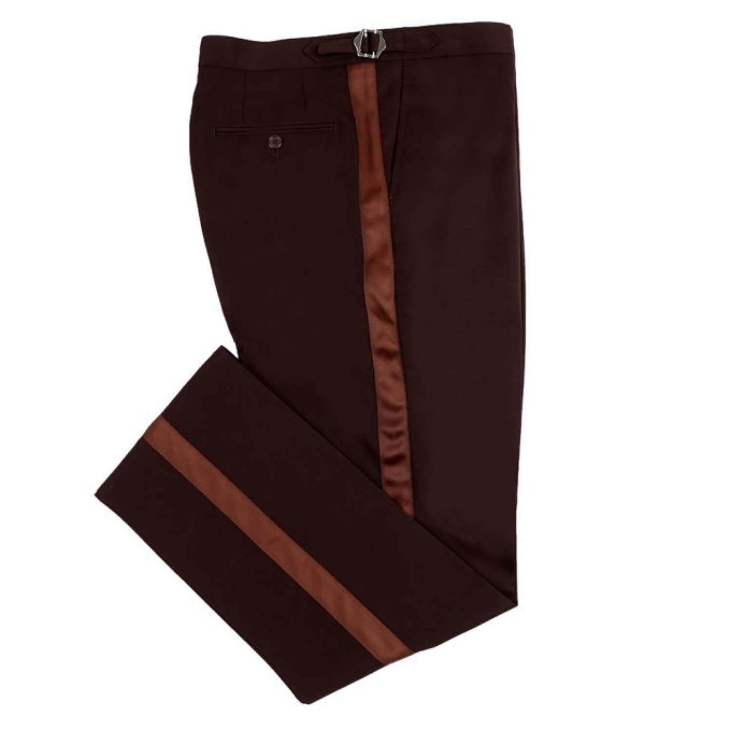 Plain Dress Trousers With Side Adjusters – Brown | DAVID WEJ Plain Dress Trousers With Side Adjusters – Brown | DAVID WEJ