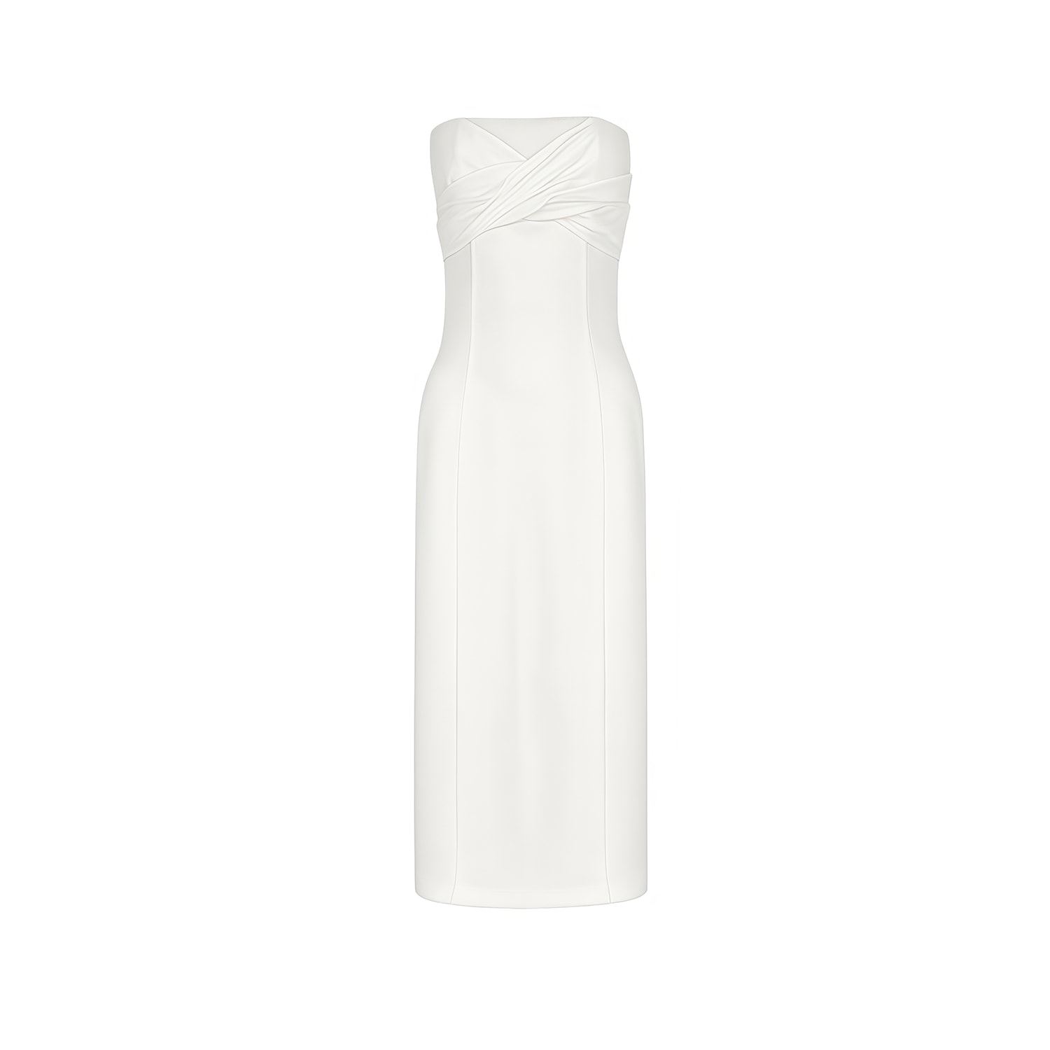Avenue 8 Women's White Strapless Crepe Dress In White