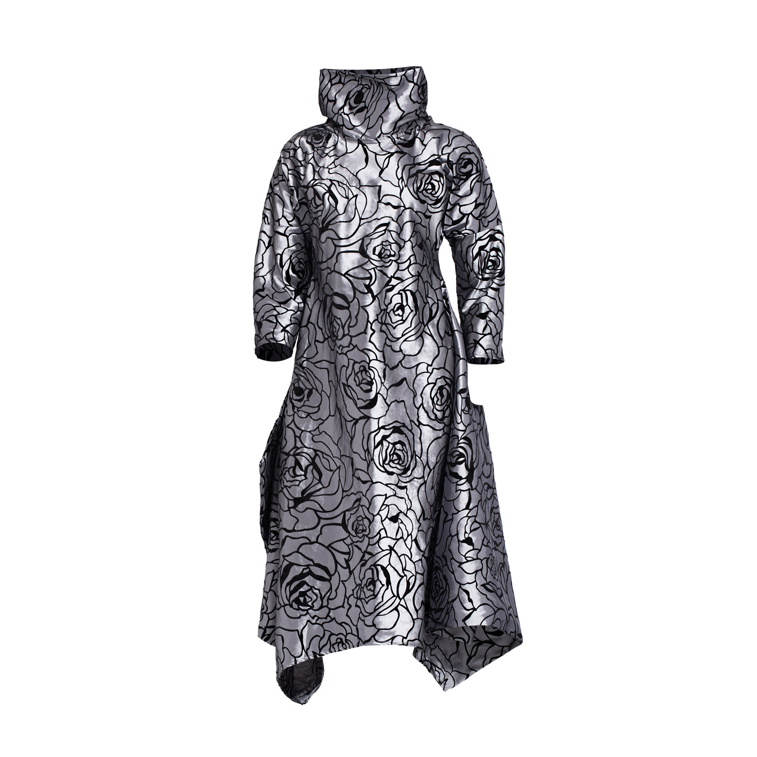 Bianca Popp Women's Many Angles Dress In Silver Flowery Taffeta In Silver