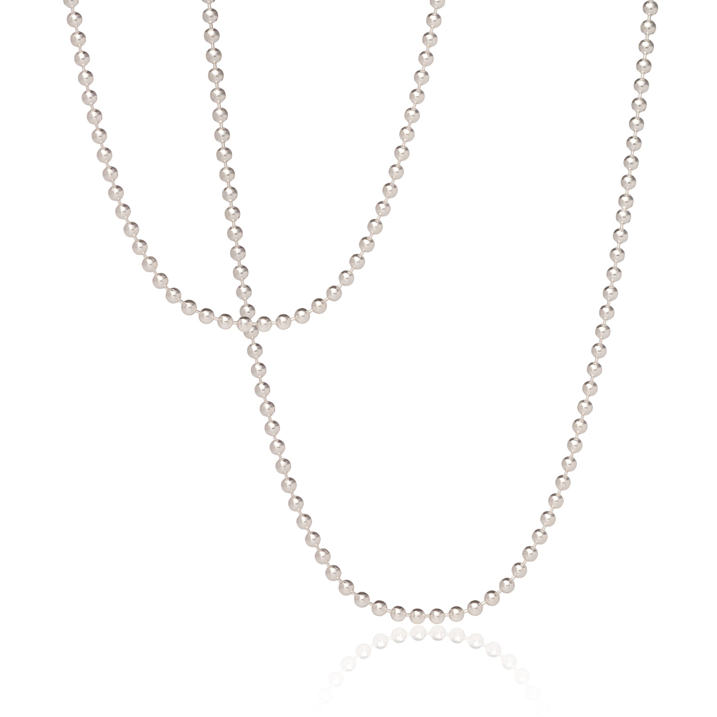 Cartography Men's Ballroom - Military Inspired Ballchain Necklace In Sterling Silver