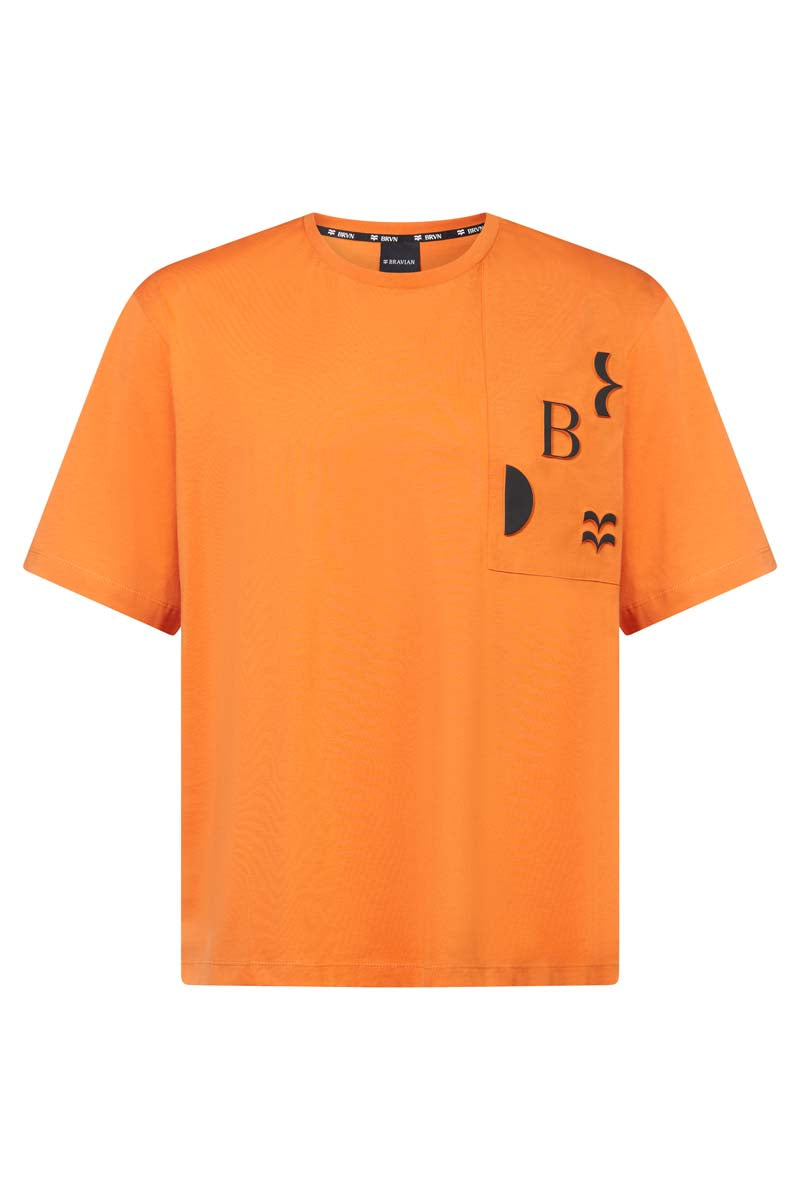 Men’s Yellow / Orange Preppy T-Shirt - Orange Small Bravian