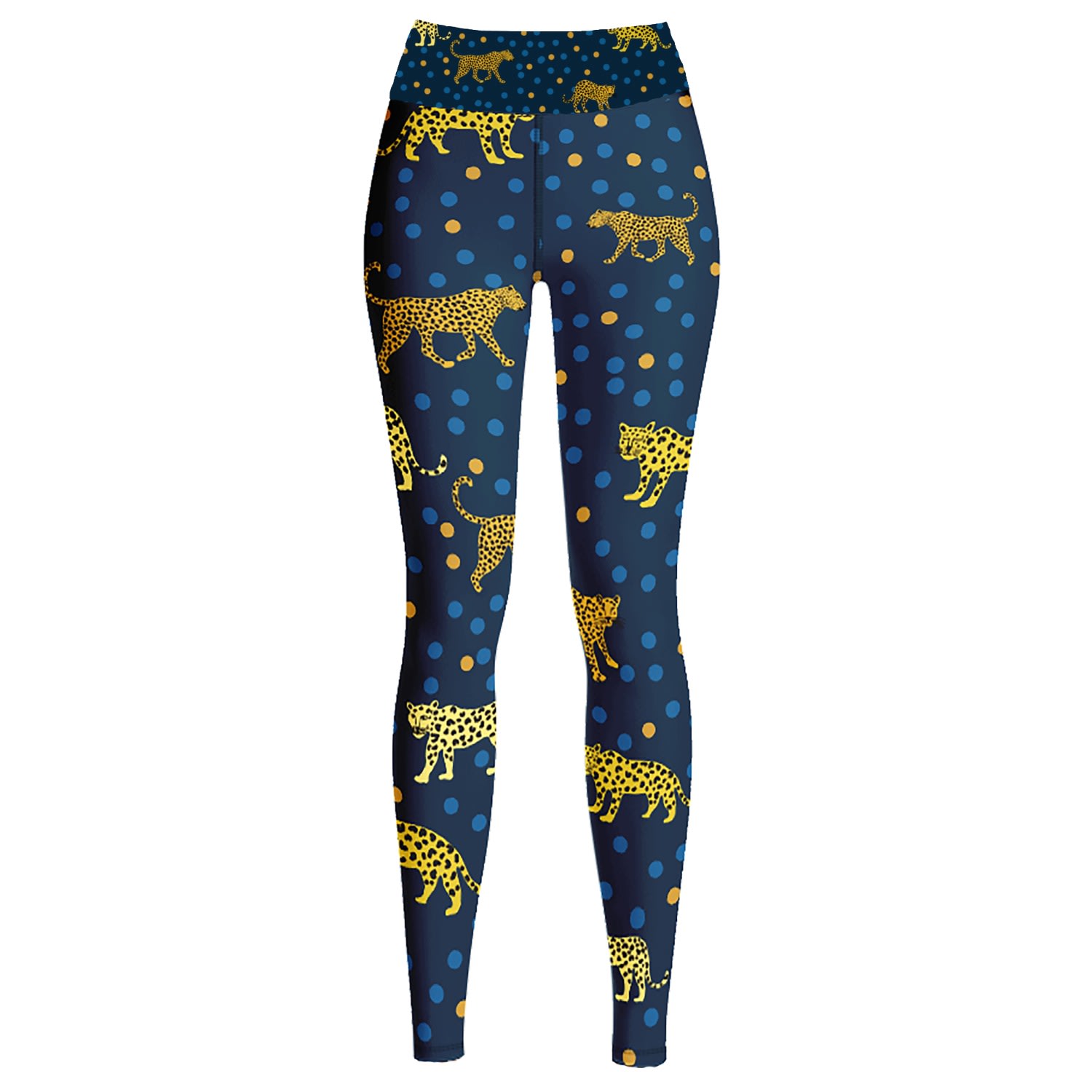 Jessie Zhao New York High Waist Yoga Leggings In Leopards Land In Blue