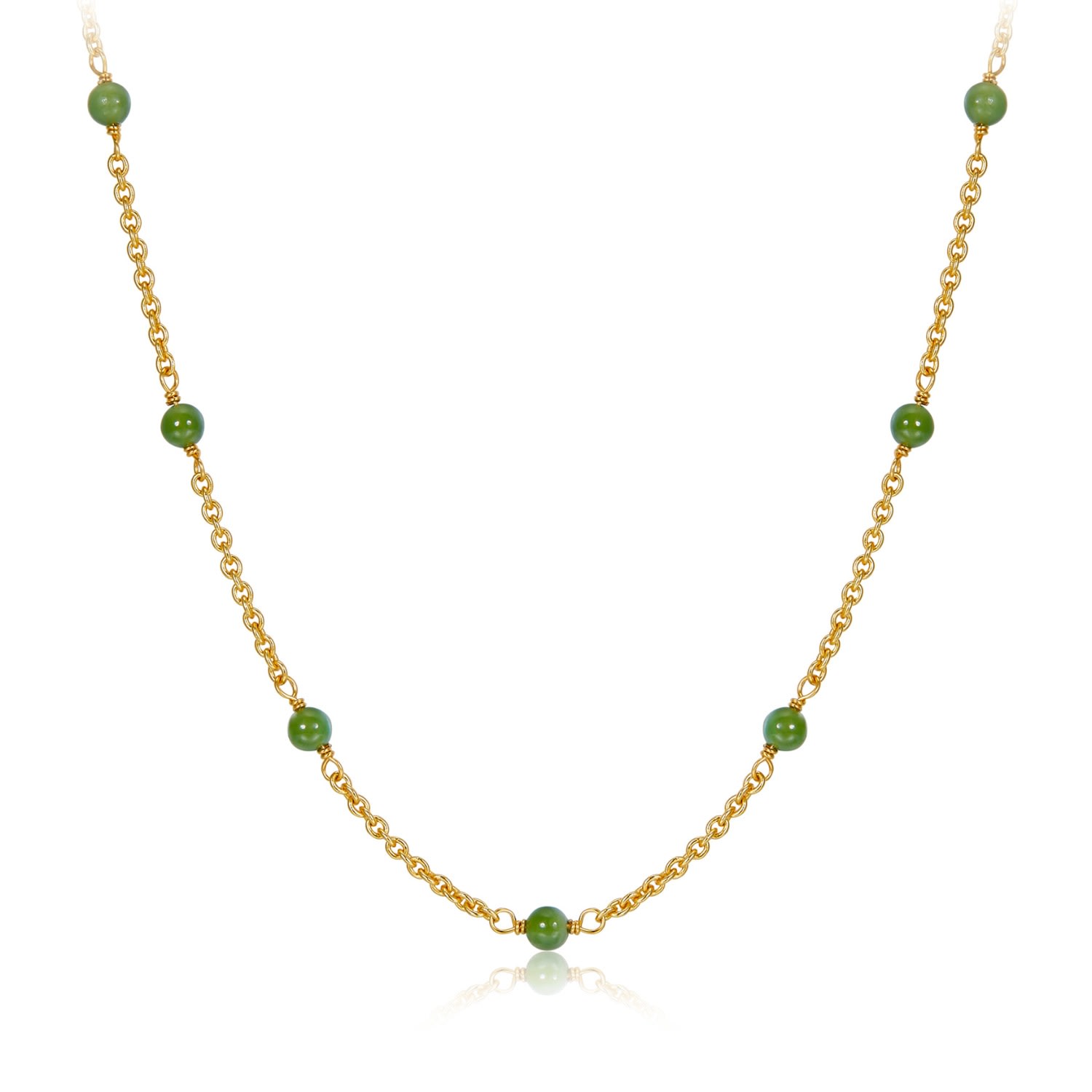 Janus Edinburgh Women's Wadj Green Jasper Gold Vermeil Necklace In Green
