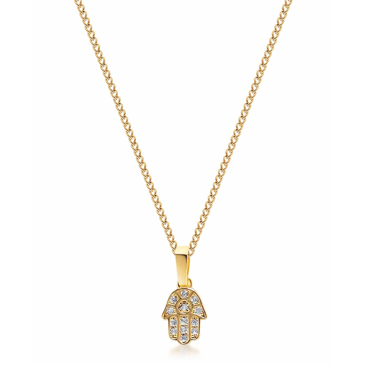 Nialaya Men's Mini Hamsa Hand Necklace In Gold