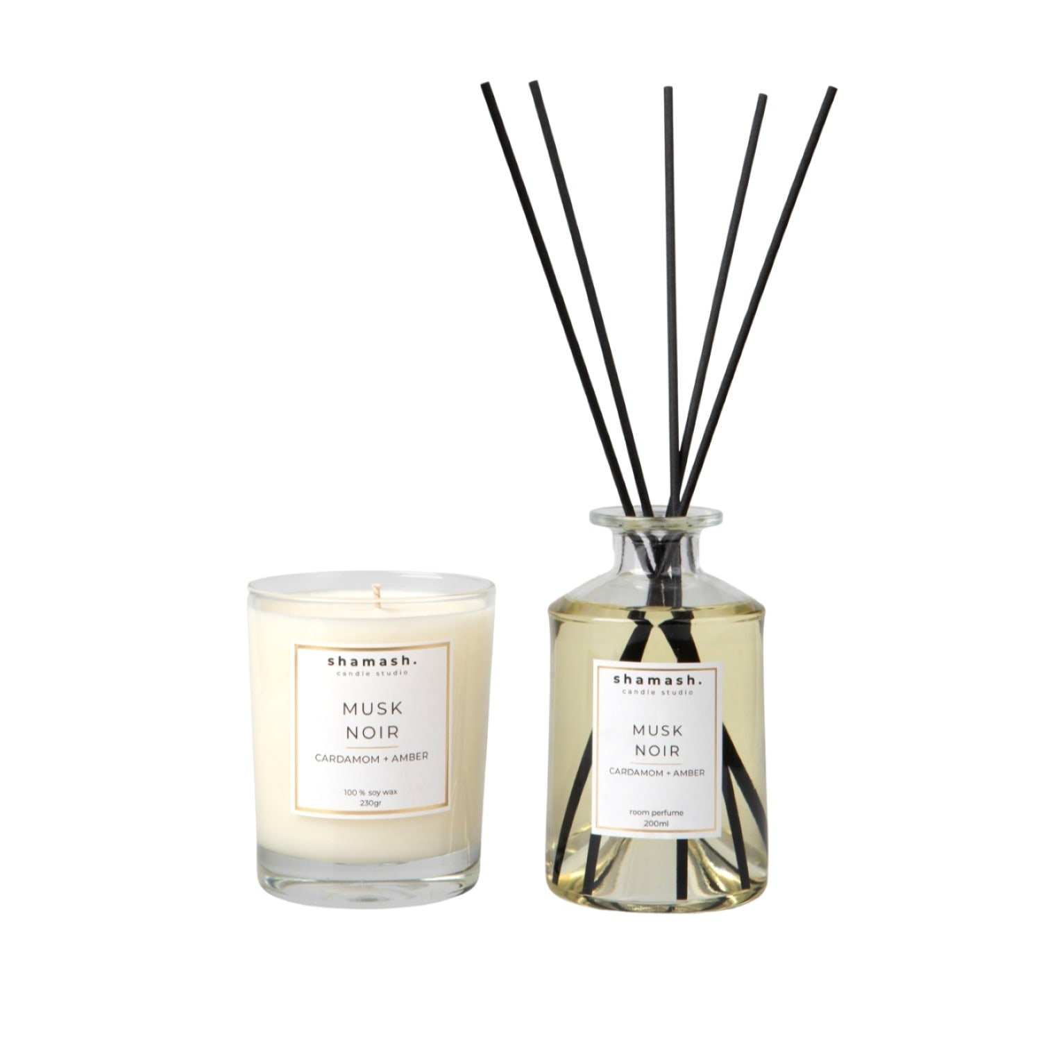 Shamash Candle Studio Neutrals Musk Noir Bold Collection Candle & Reed Diffuser In Neutral